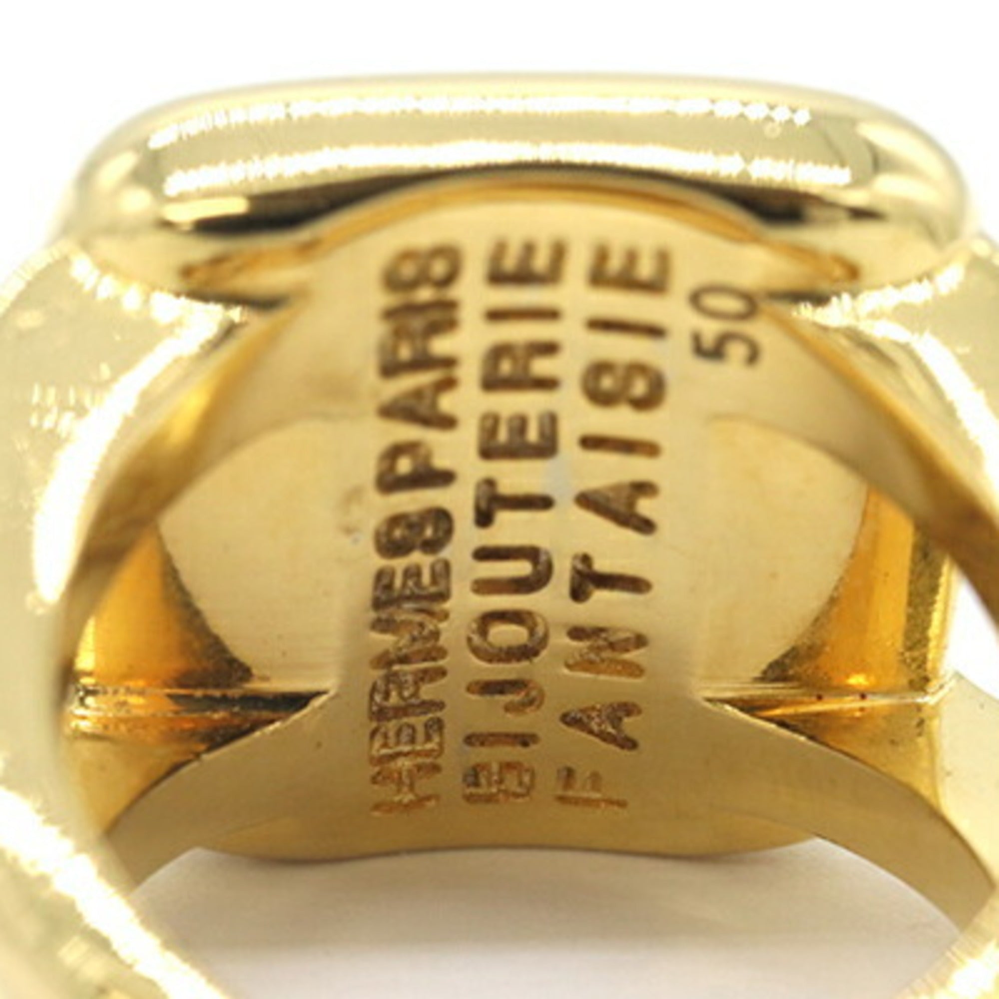 Hermes Green Metal Band Ring (Pre-Owned)
