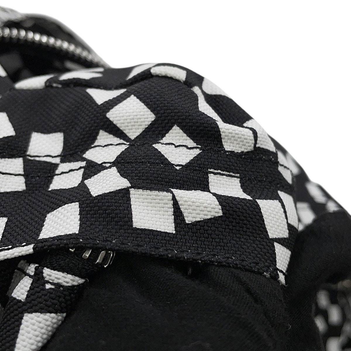 Celine Black White Nylon Canvas Leather Backpack (Pre-Owned)