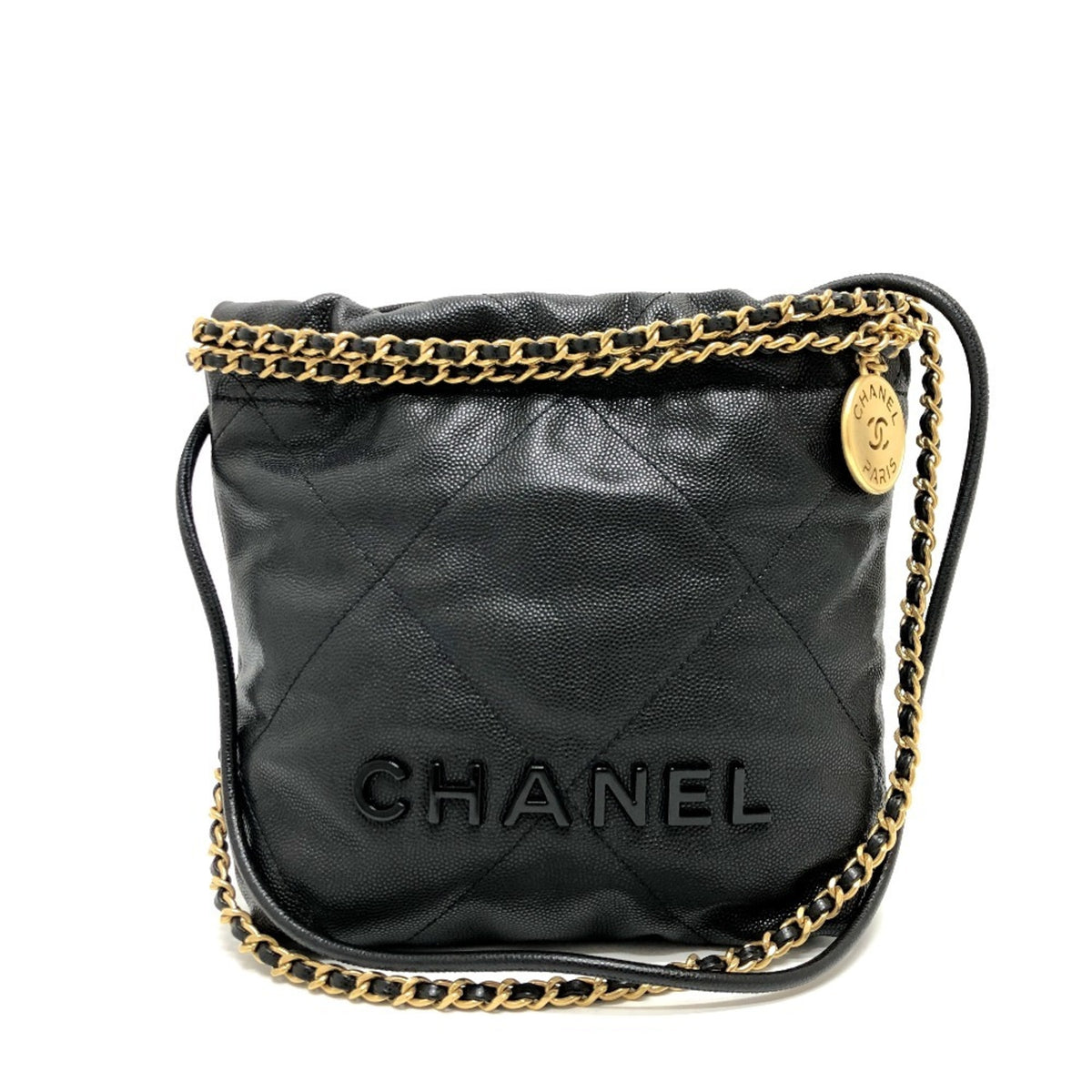 Chanel Black Grained Calfskin Shoulder Bag (Pre-Owned)