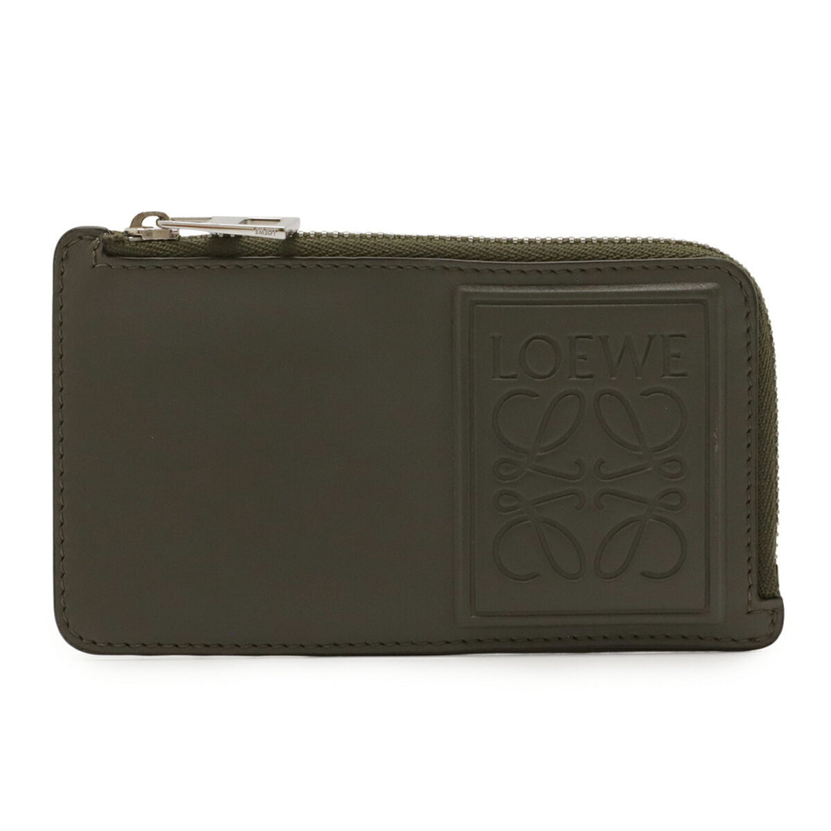 Loewe Gray Leather Coin Purse/Coin Case (Pre-Owned)