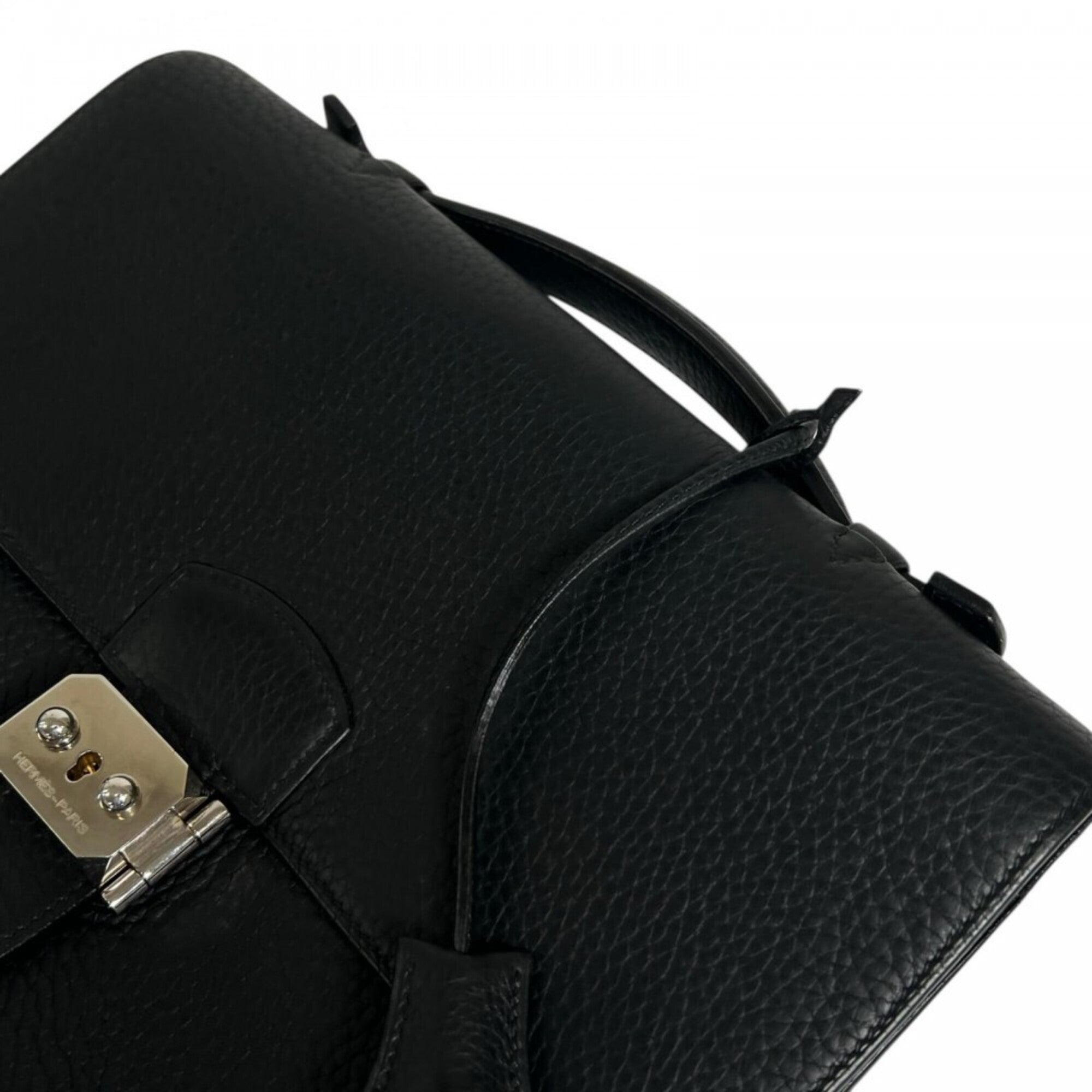 Hermes Black Leather Handbag (Pre-Owned)