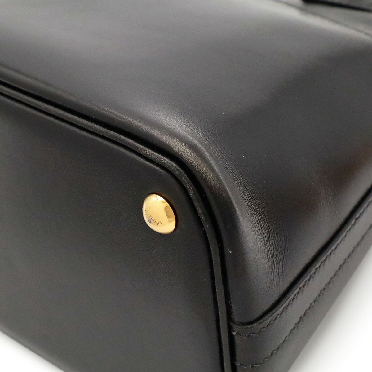 Hermes Black Box Calf Leather Handbag Pochette Shoulder Bag (Pre-Owned)