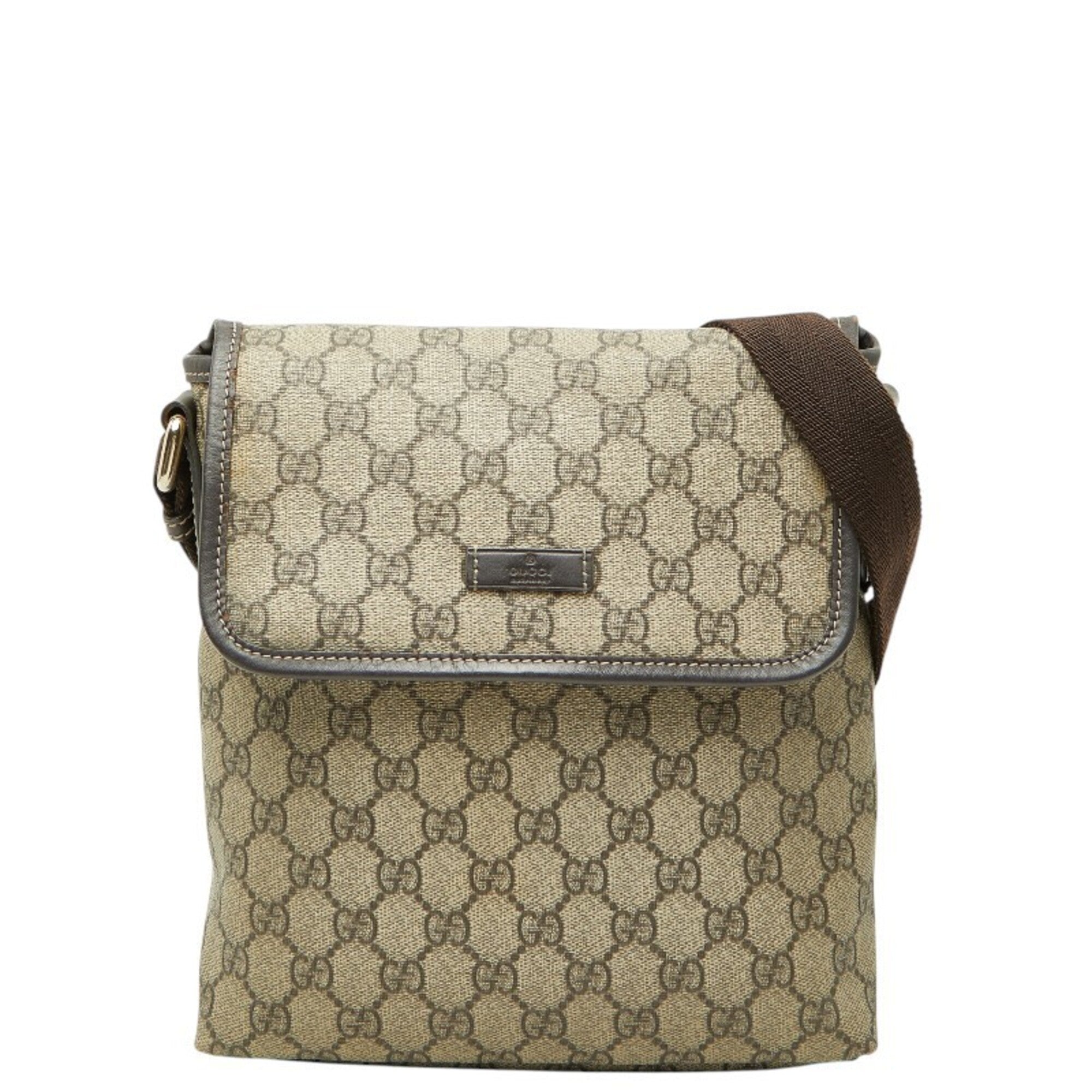 Gucci Beige Brown Pvc Leather Shoulder Bag (Pre-Owned)