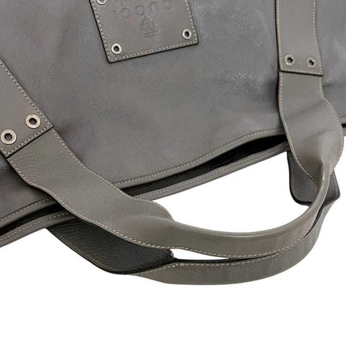 Gucci Hysteria Gray Leather Tote Bag (Pre-Owned)