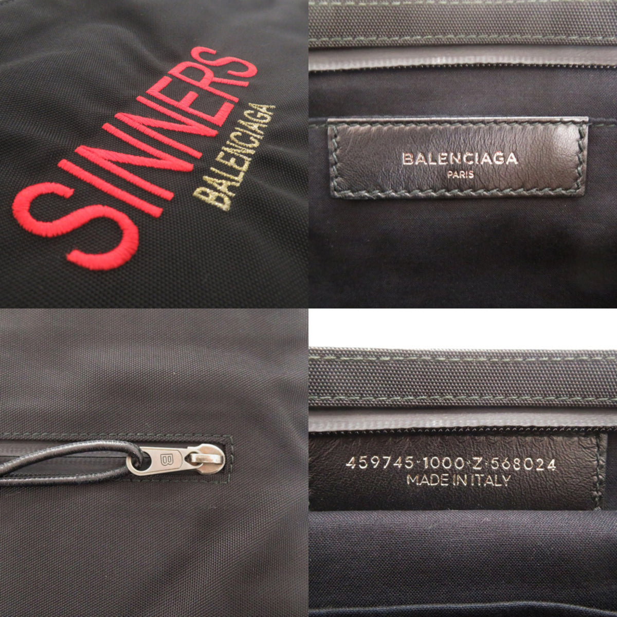 Balenciaga Black Nylon Clutch Bag Handbag Pouch (Pre-Owned)