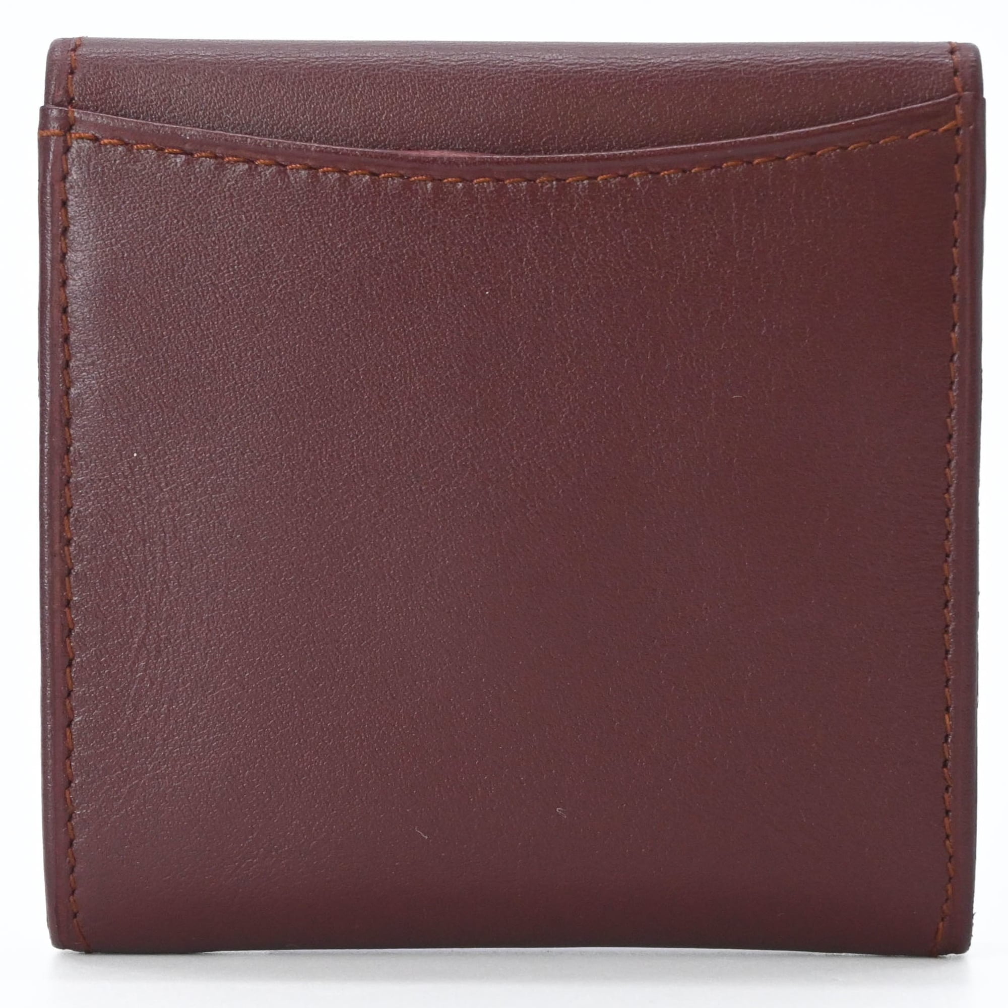 Cartier Bordeaux Leather Coin Purse/Coin Case (Pre-Owned)