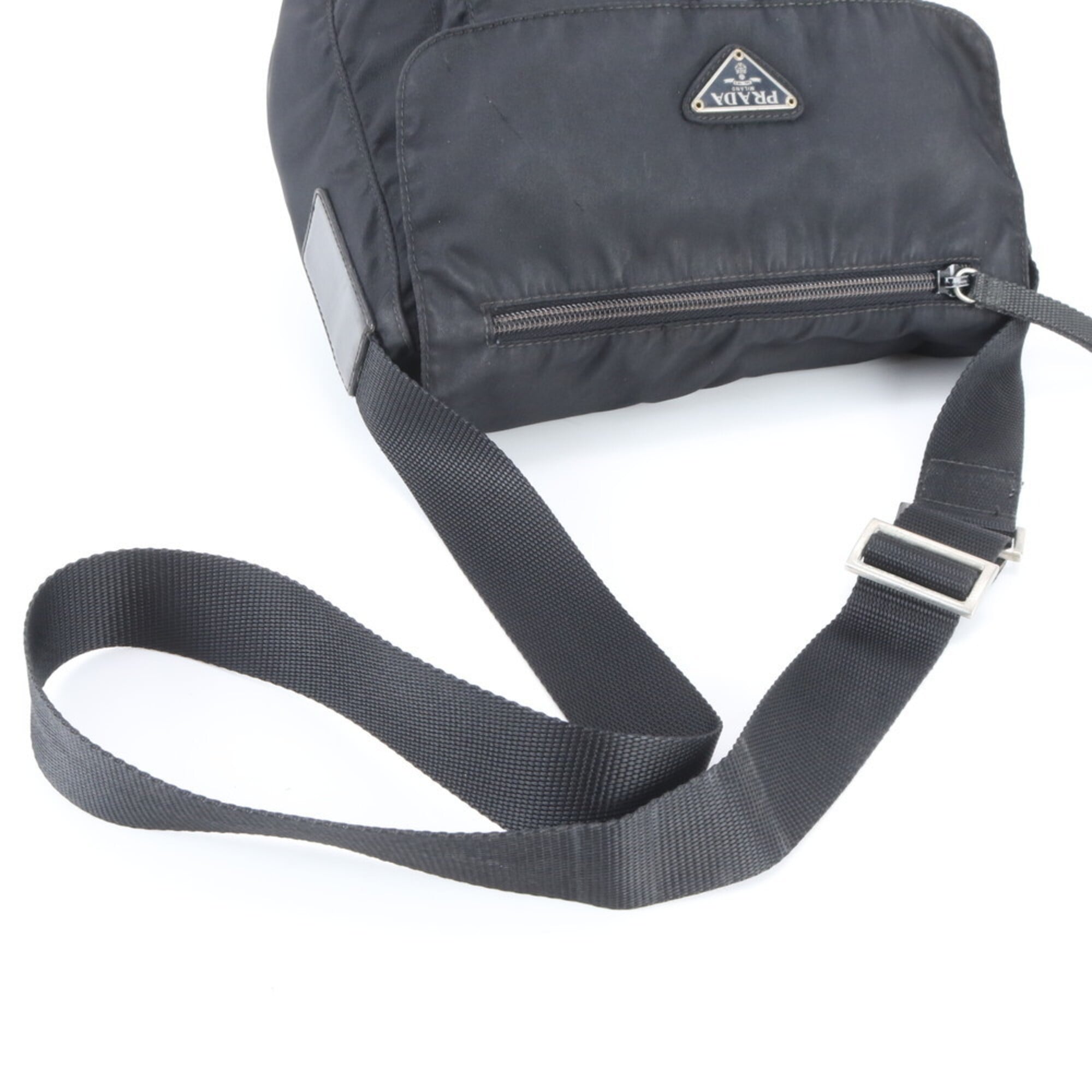Prada Black Nylon Leather Shoulder Bag (Pre-Owned)