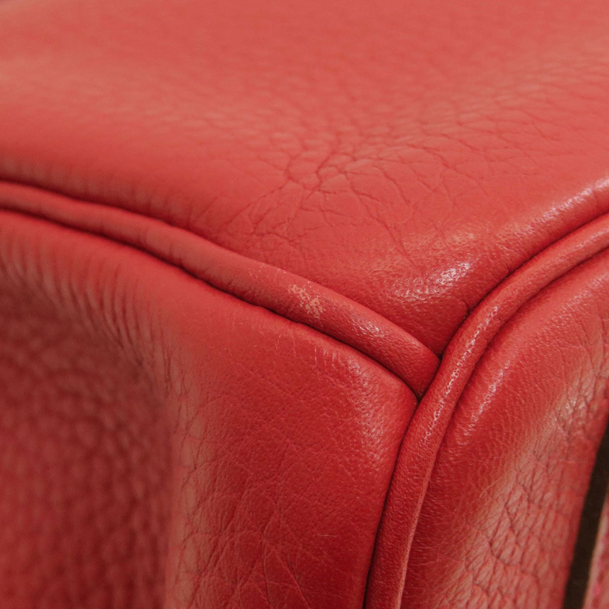 Hermes Red Color Taurillon Clemence Leather Handbag (Pre-Owned)