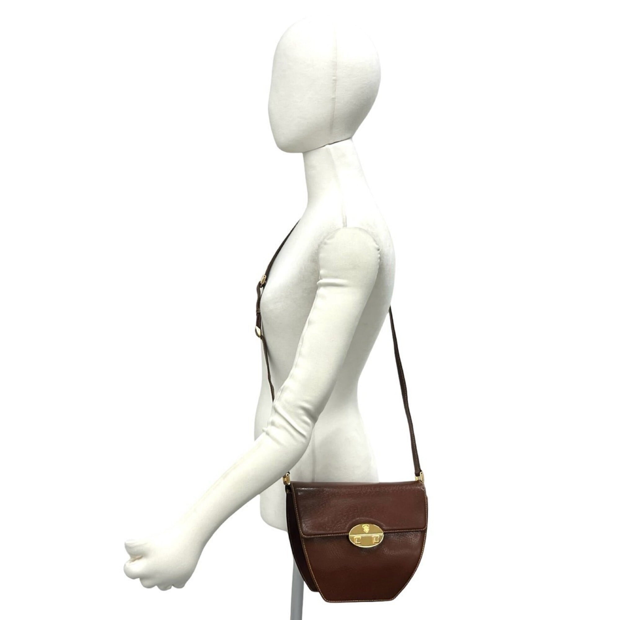 Gucci Brown Leather Pochette Shoulder Bag (Pre-Owned)