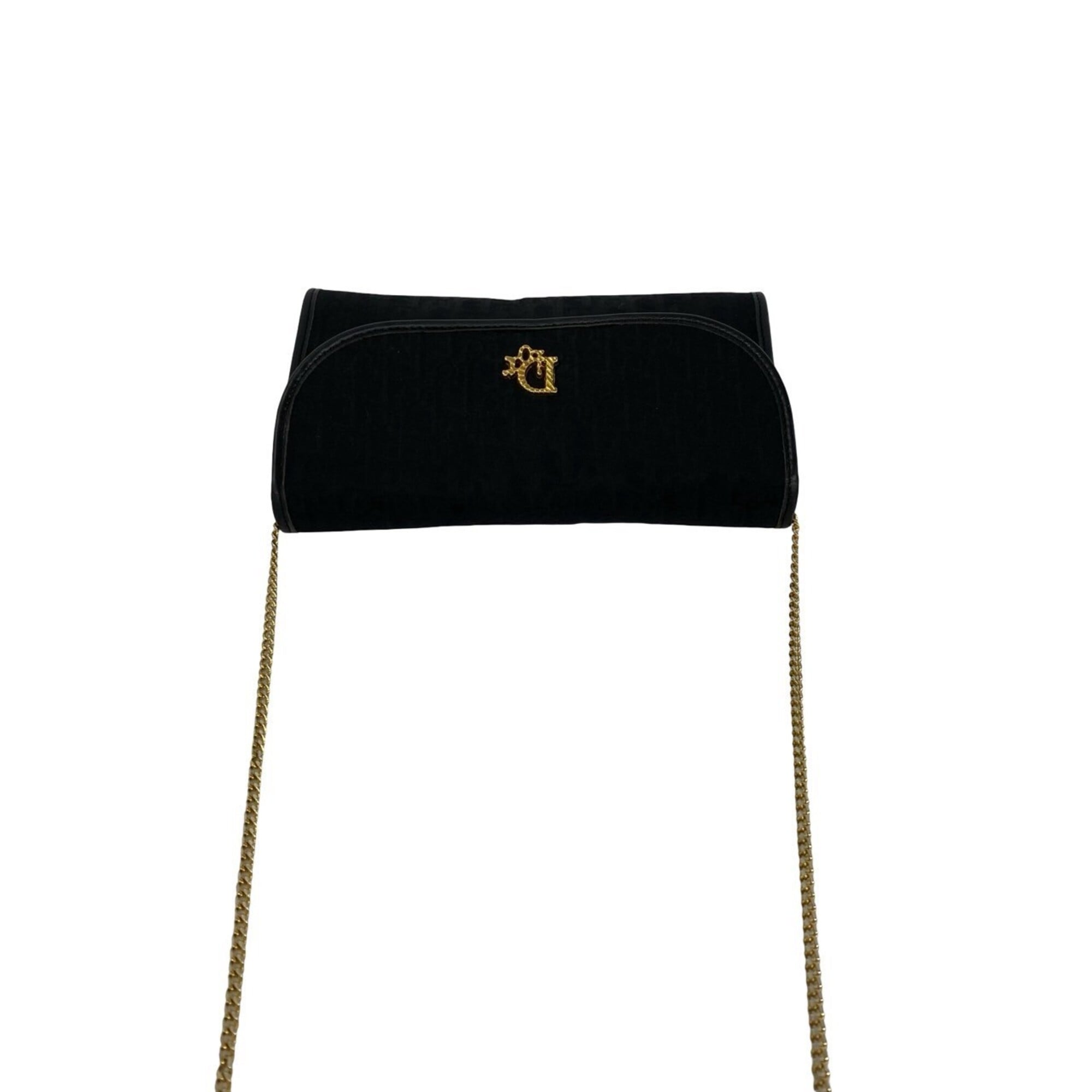 Christian Dior Black Canvas Leather Pochette Shoulder Bag (Pre-Owned)