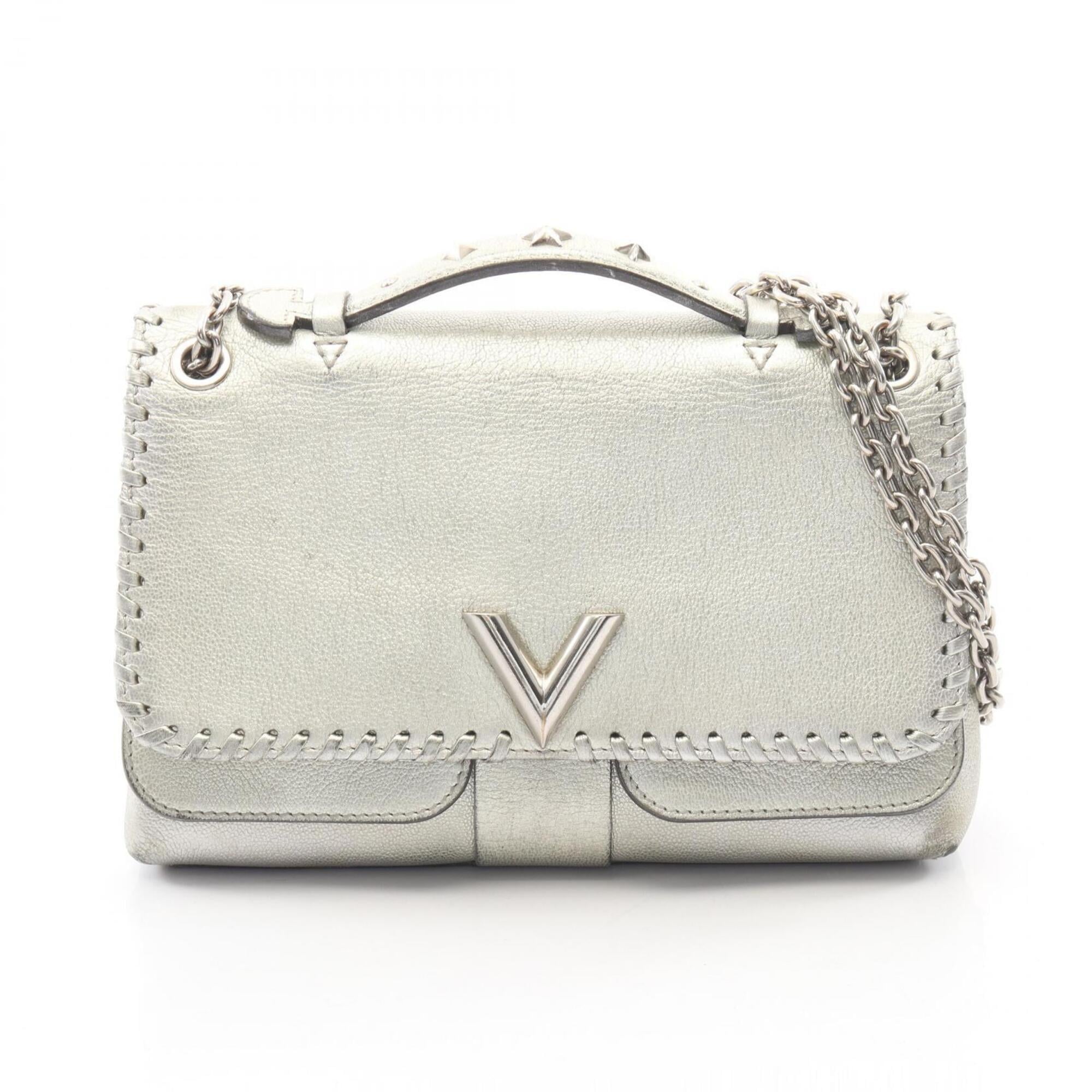 Louis Vuitton Silver Leather Handbag Shoulder Bag (Pre-Owned)