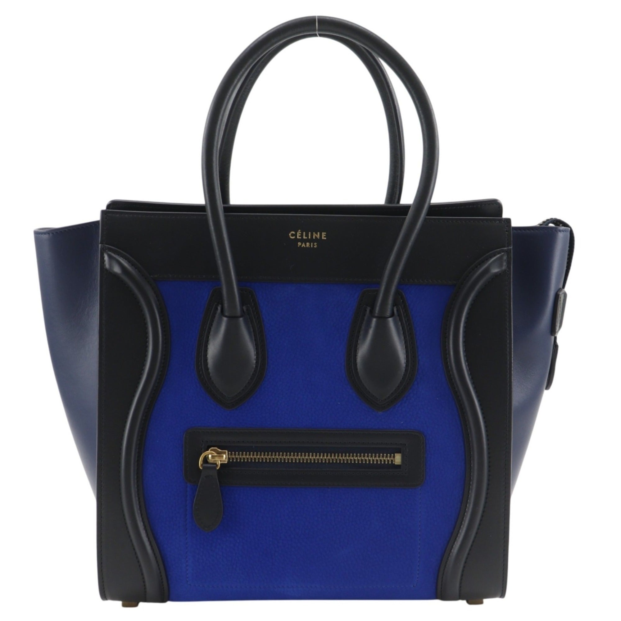 Celine Black Blue Leather Handbag (Pre-Owned)