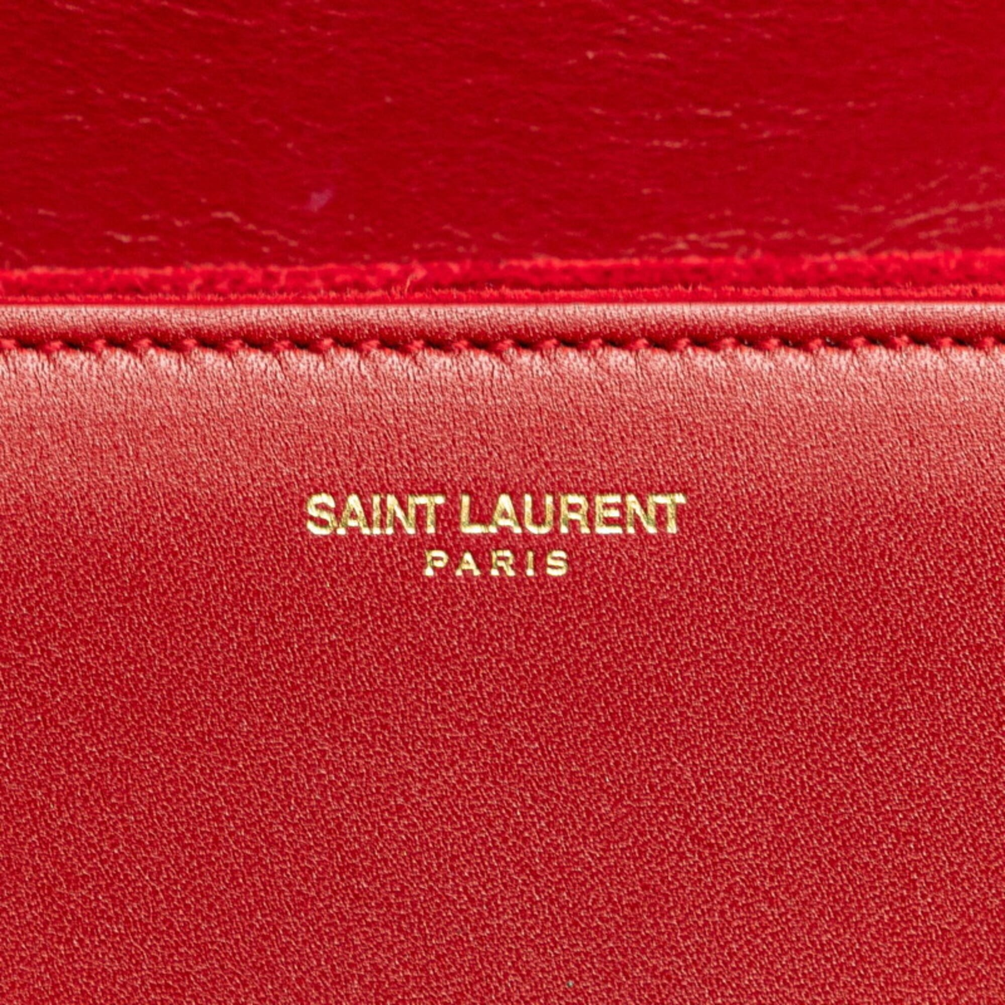 Saint Laurent Red Color Leather Shoulder Bag (Pre-Owned)