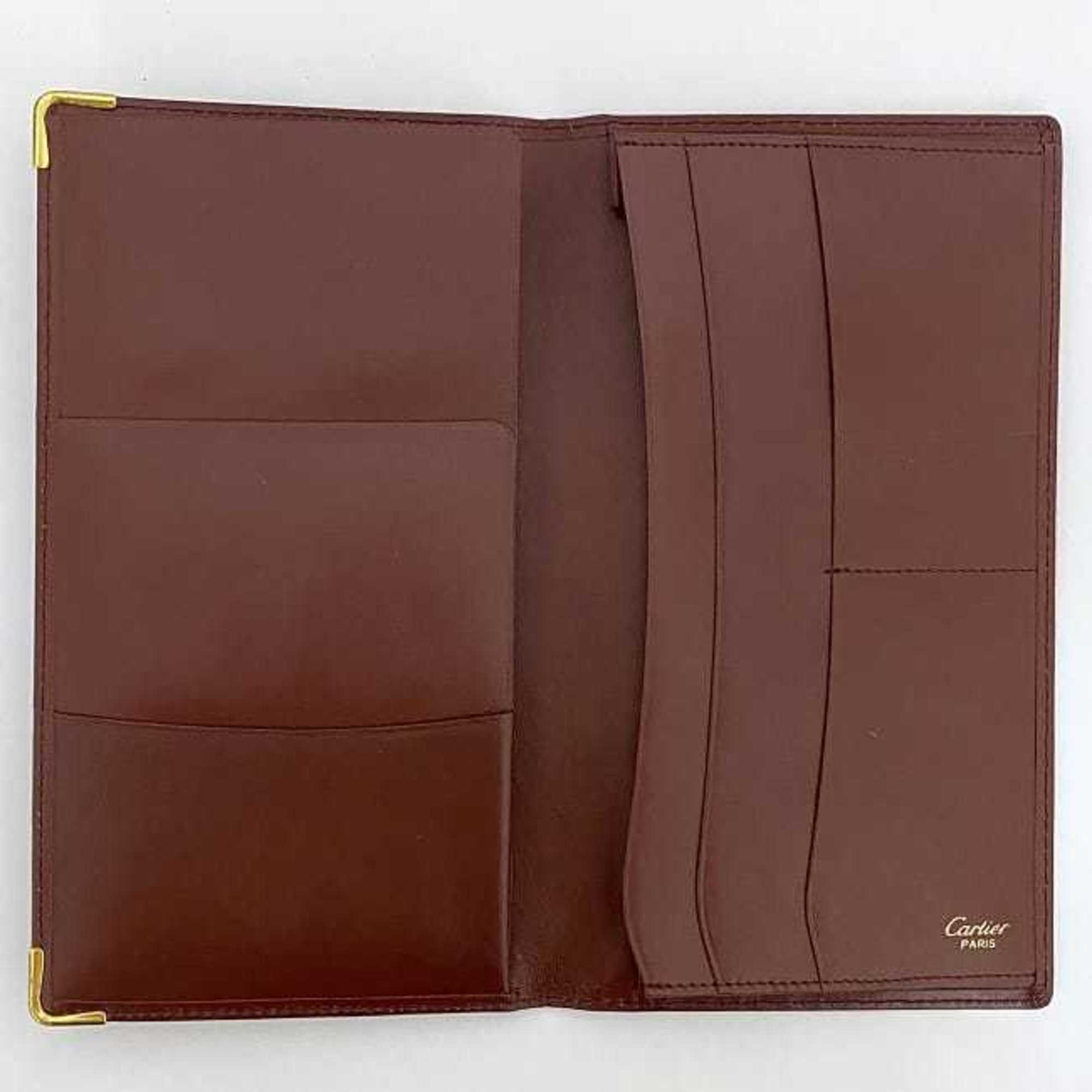 Cartier Must Bordeaux Leather Wallet (Bi-Fold) (Pre-Owned)