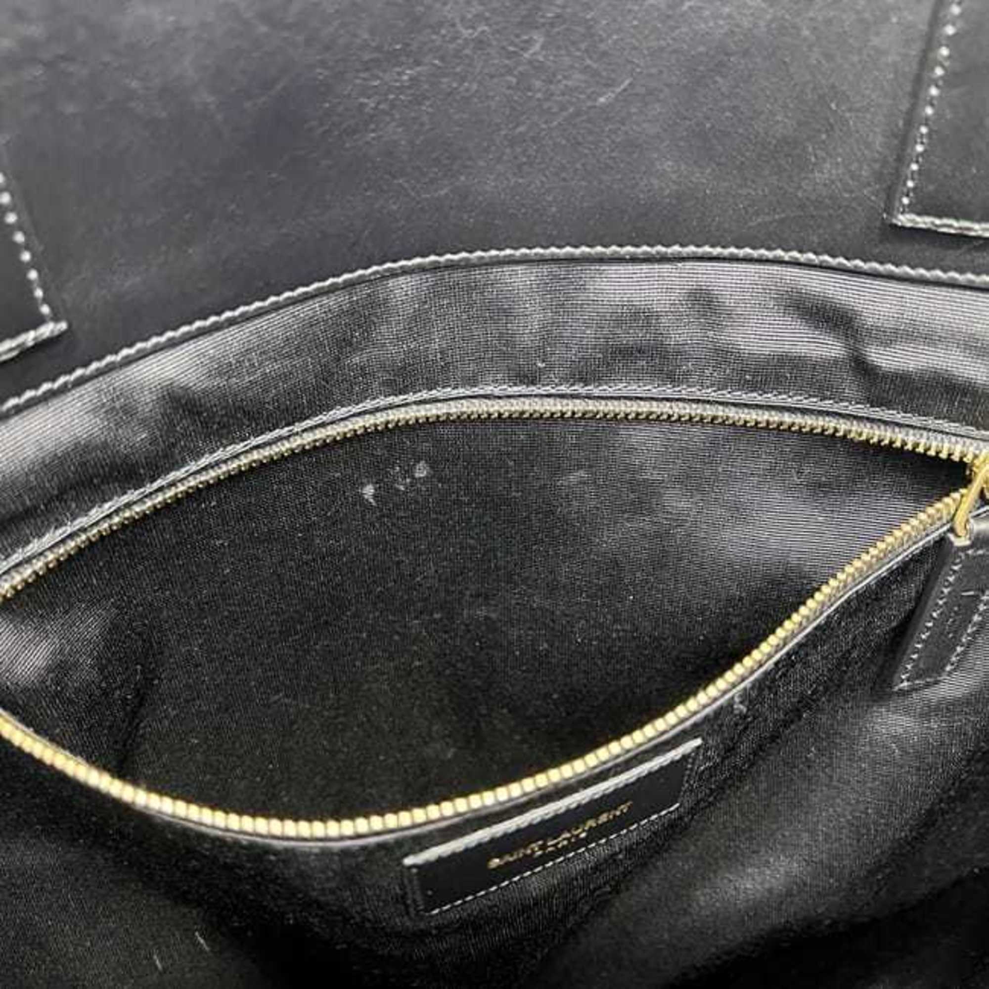 Saint Laurent Black Leather Tote Bag (Pre-Owned)