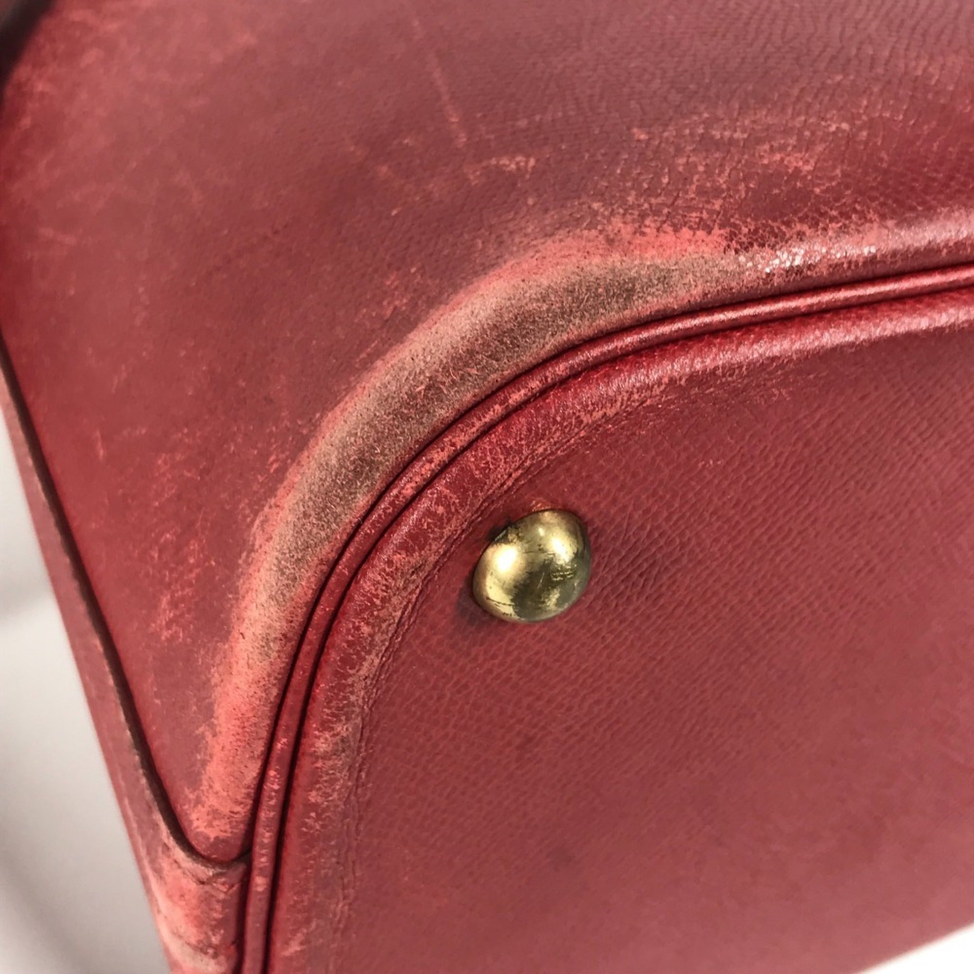 Hermes Red Color Courchevel Leather Handbag Shoulder Bag (Pre-Owned)