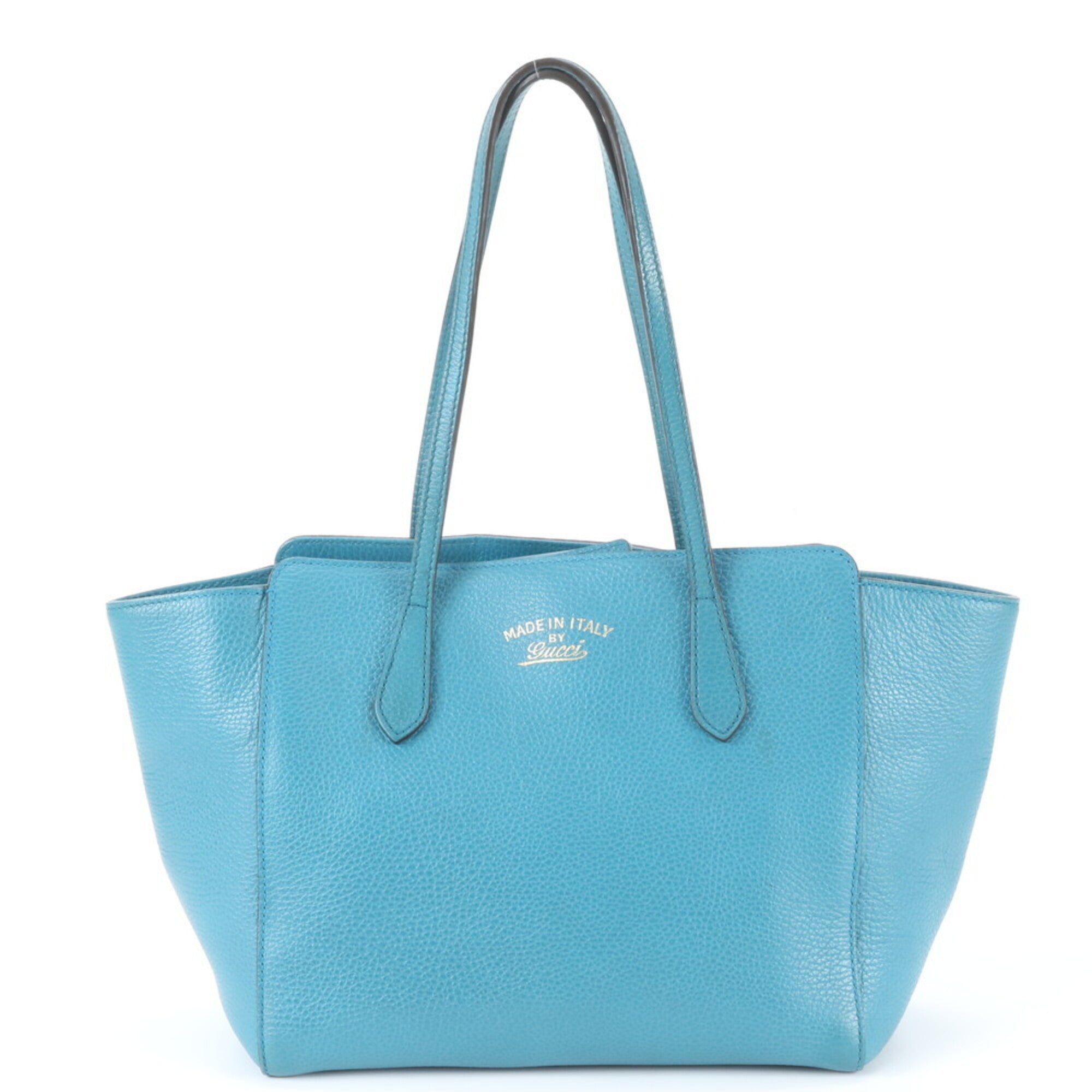 Gucci Gucci Swing Blue Leather Handbag Tote Bag (Pre-Owned)