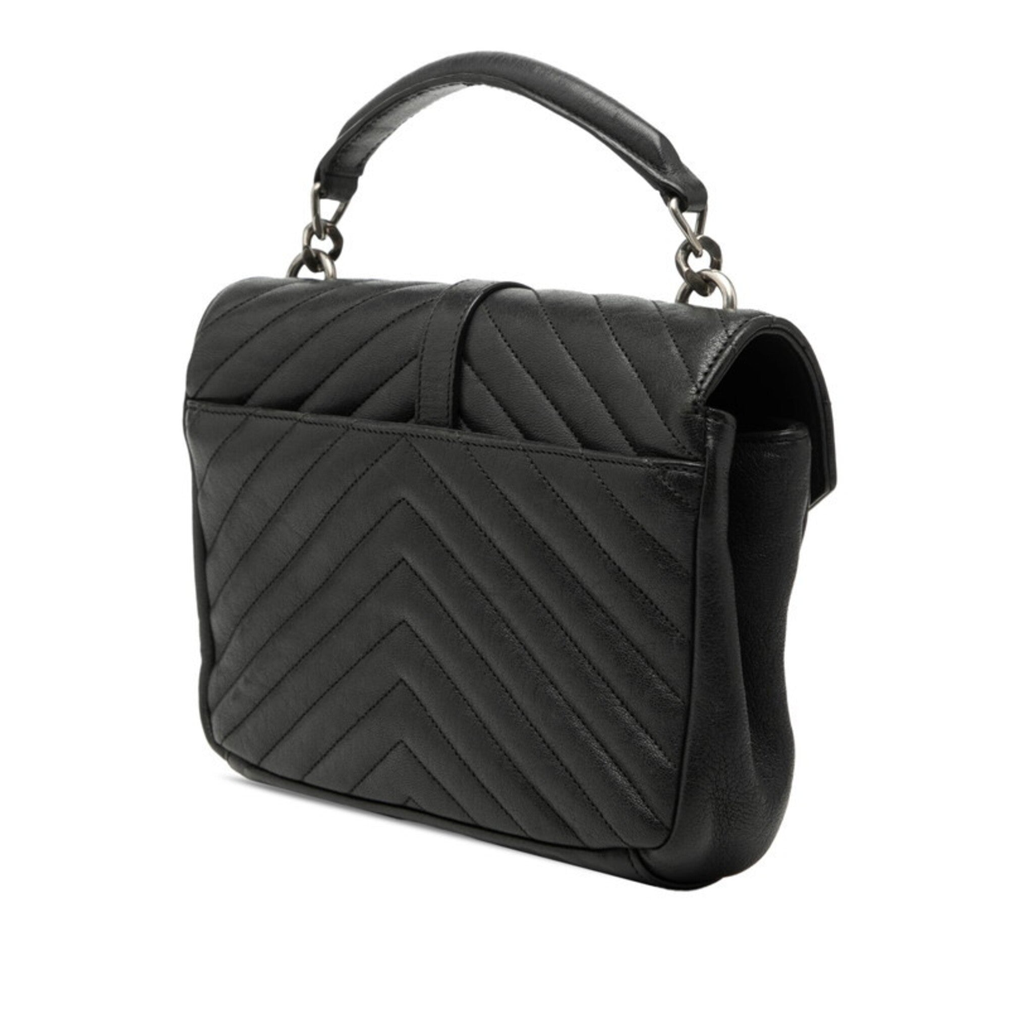 Saint Laurent Black Leather Handbag Shoulder Bag (Pre-Owned)