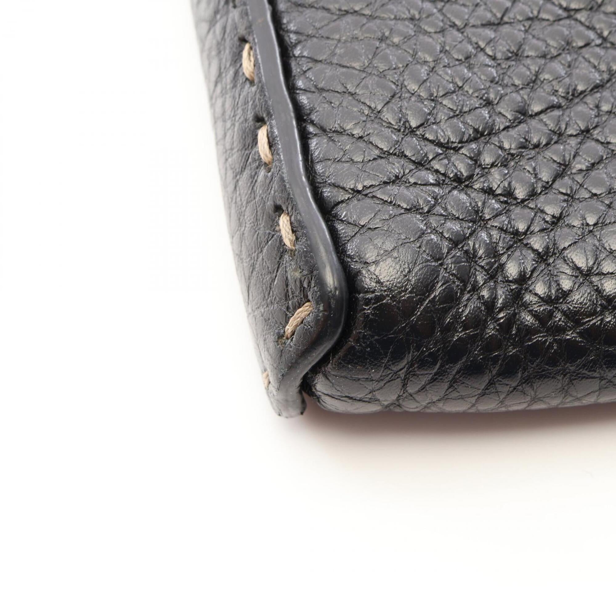 Fendi Black Leather Handbag Shoulder Bag (Pre-Owned)