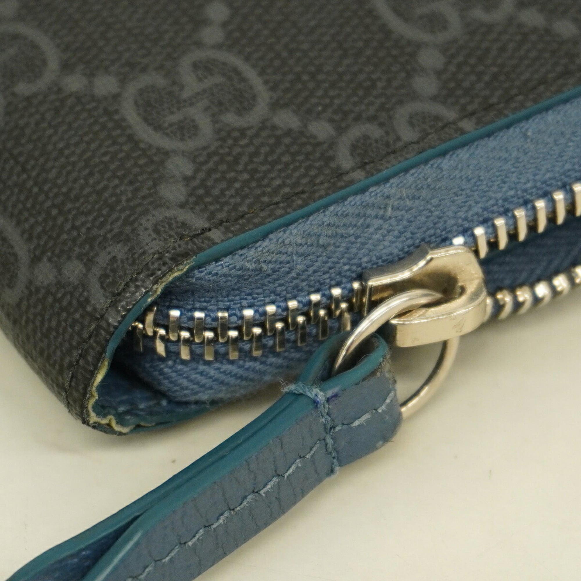 Gucci Black Blue Pvc Long Wallet (Bi-Fold) (Pre-Owned)