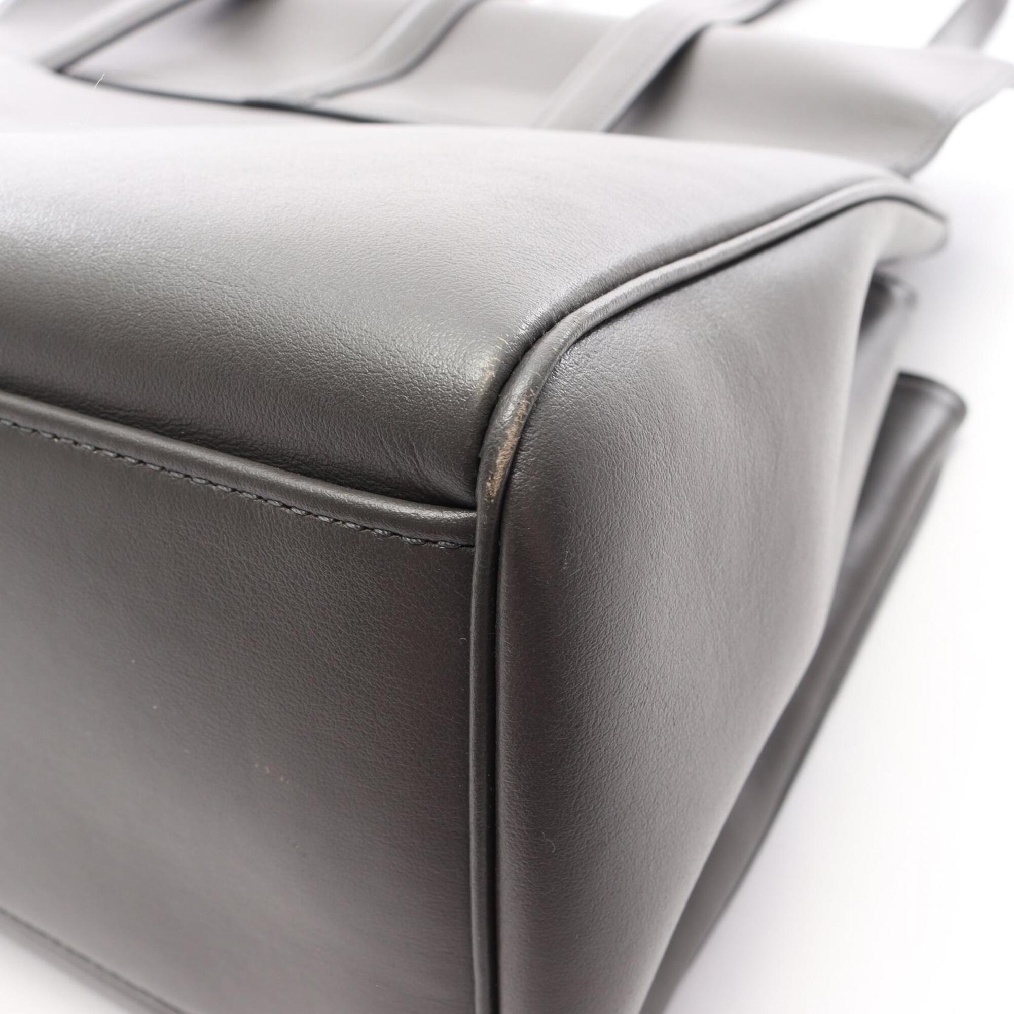 Celine Gray Leather Handbag Shoulder Bag (Pre-Owned)