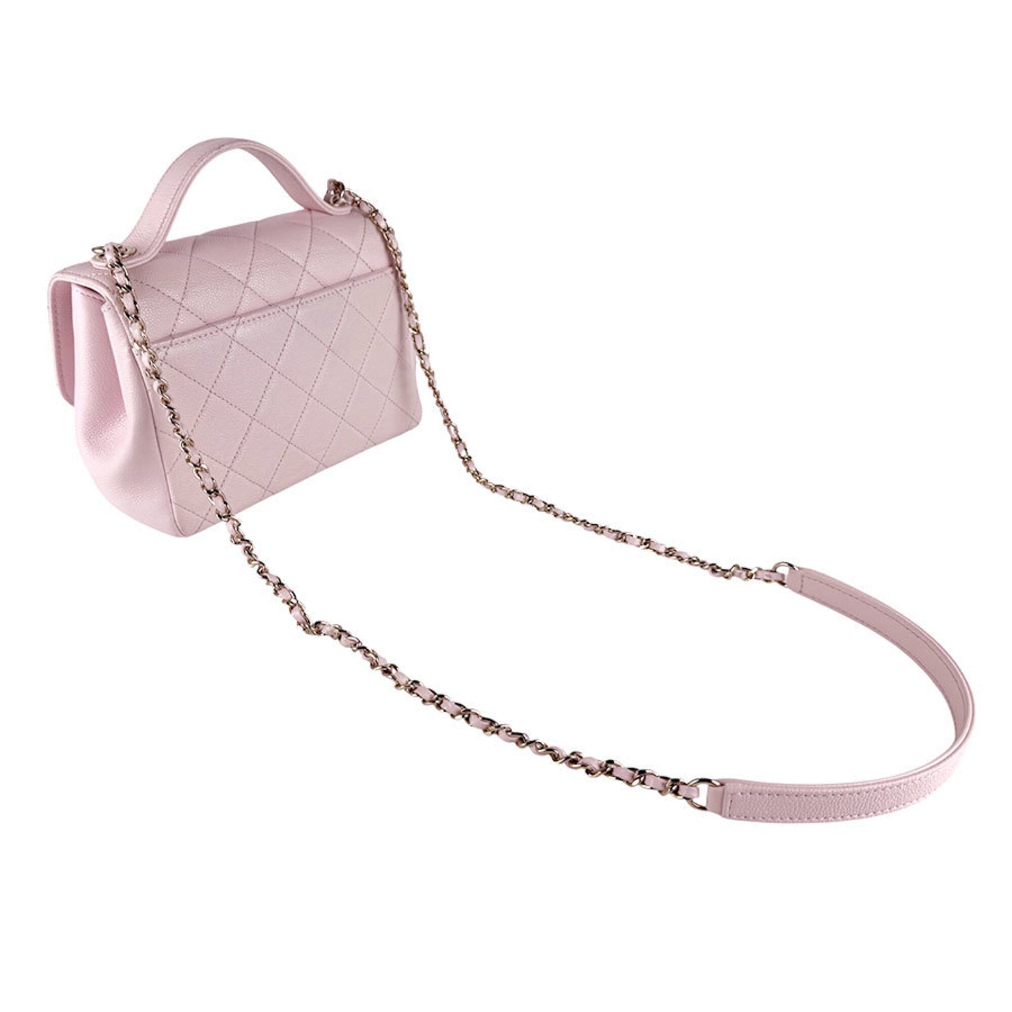 Chanel Light Pink Grained Calfskin Handbag Shoulder Bag (Pre-Owned)