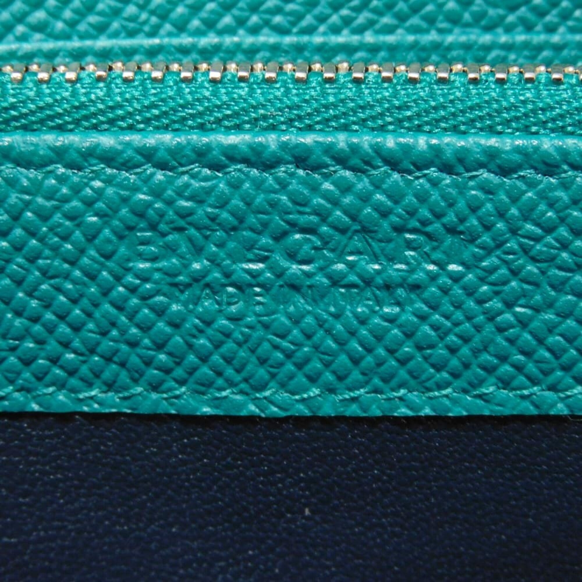 Bvlgari Blue Leather Long Wallet (Bi-Fold) (Pre-Owned)