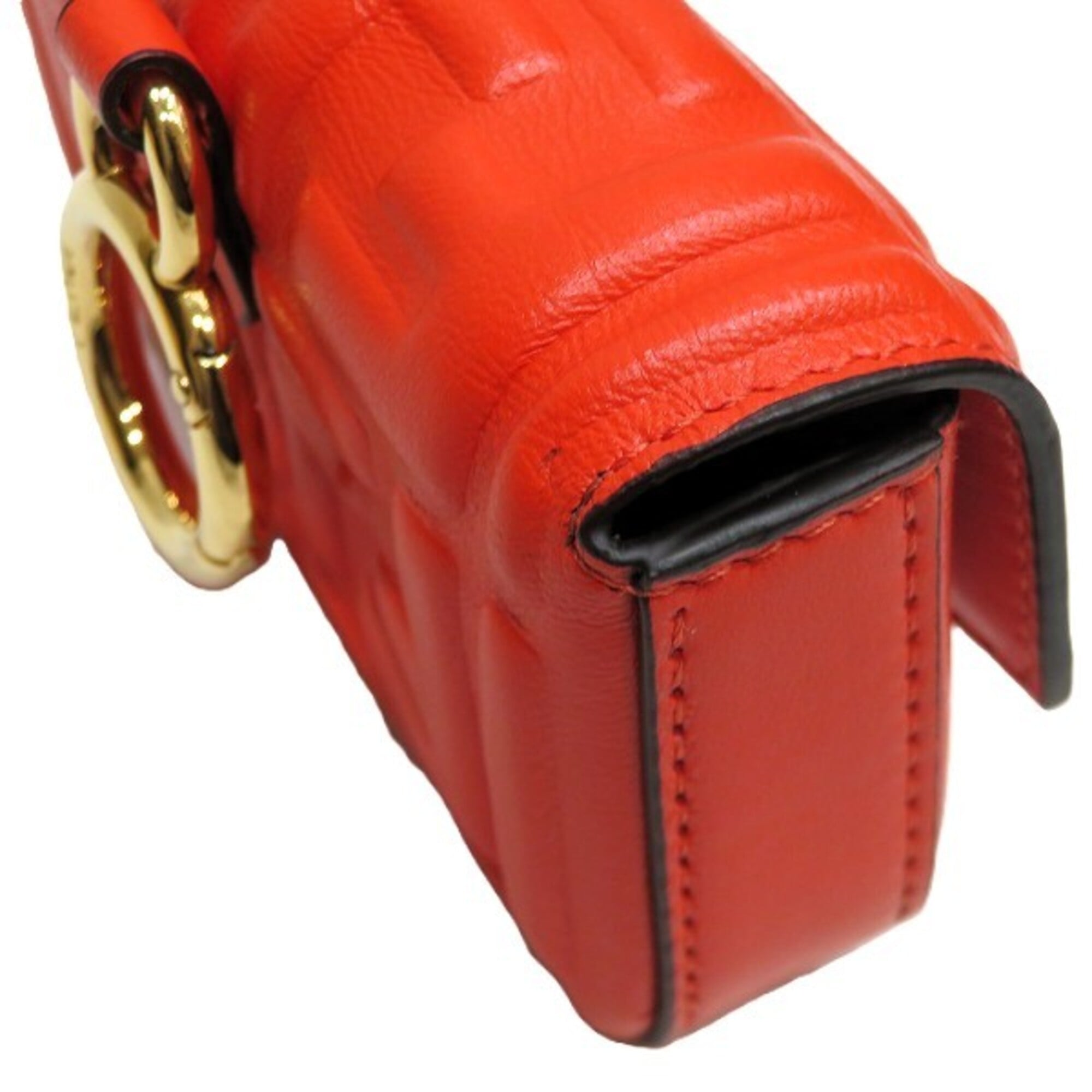 Fendi Orange Leather Handbag Shoulder Bag (Pre-Owned)
