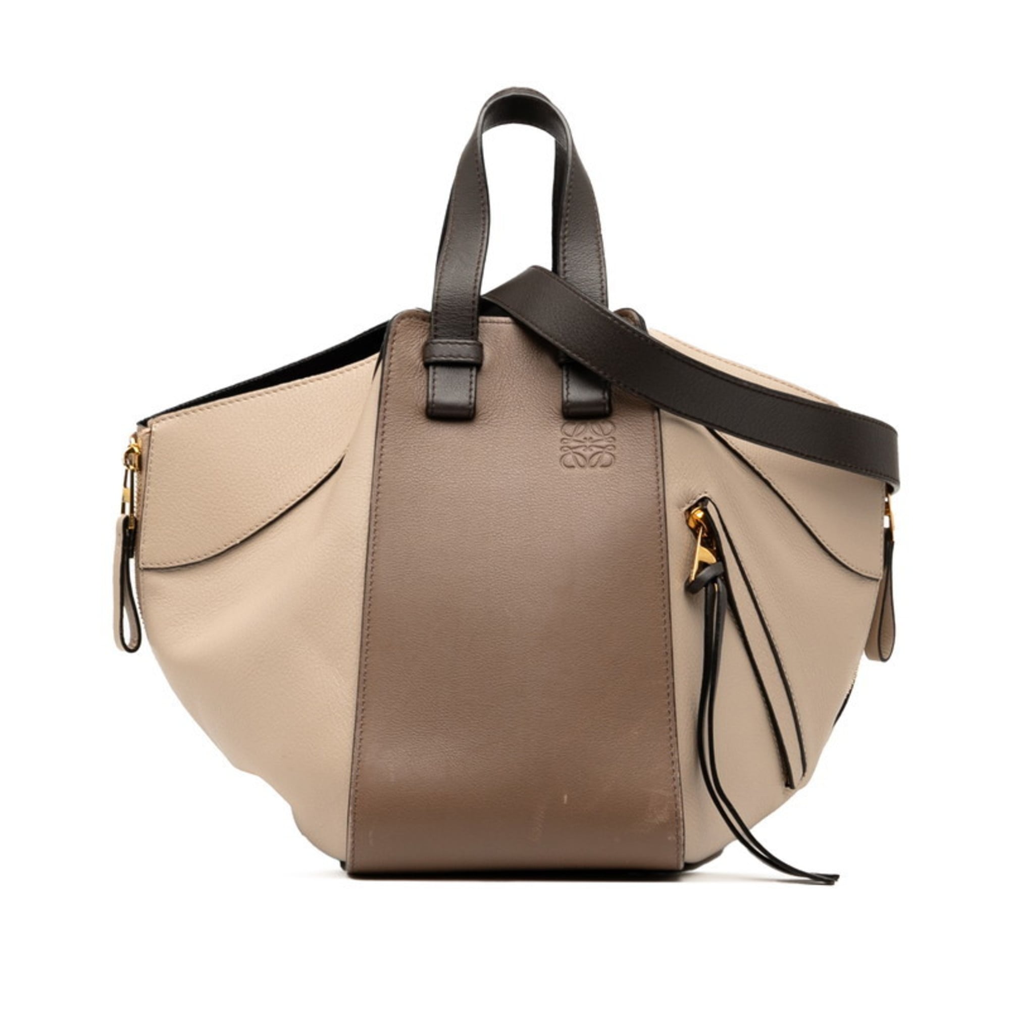 Loewe Beige Brown Leather Handbag Shoulder Bag (Pre-Owned)
