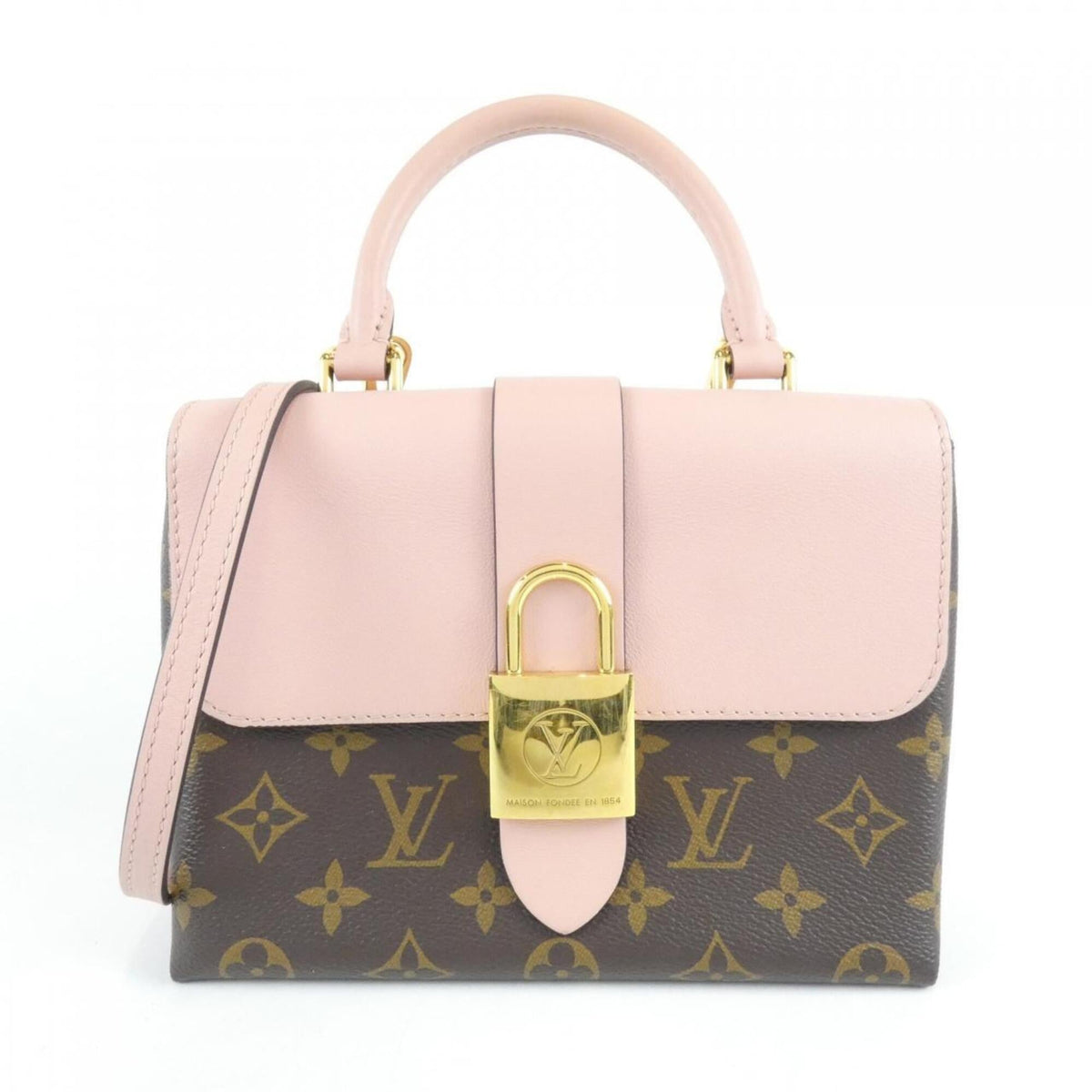 Louis Vuitton Marron Rose Poudre Coated Canvas Handbag (Pre-Owned)