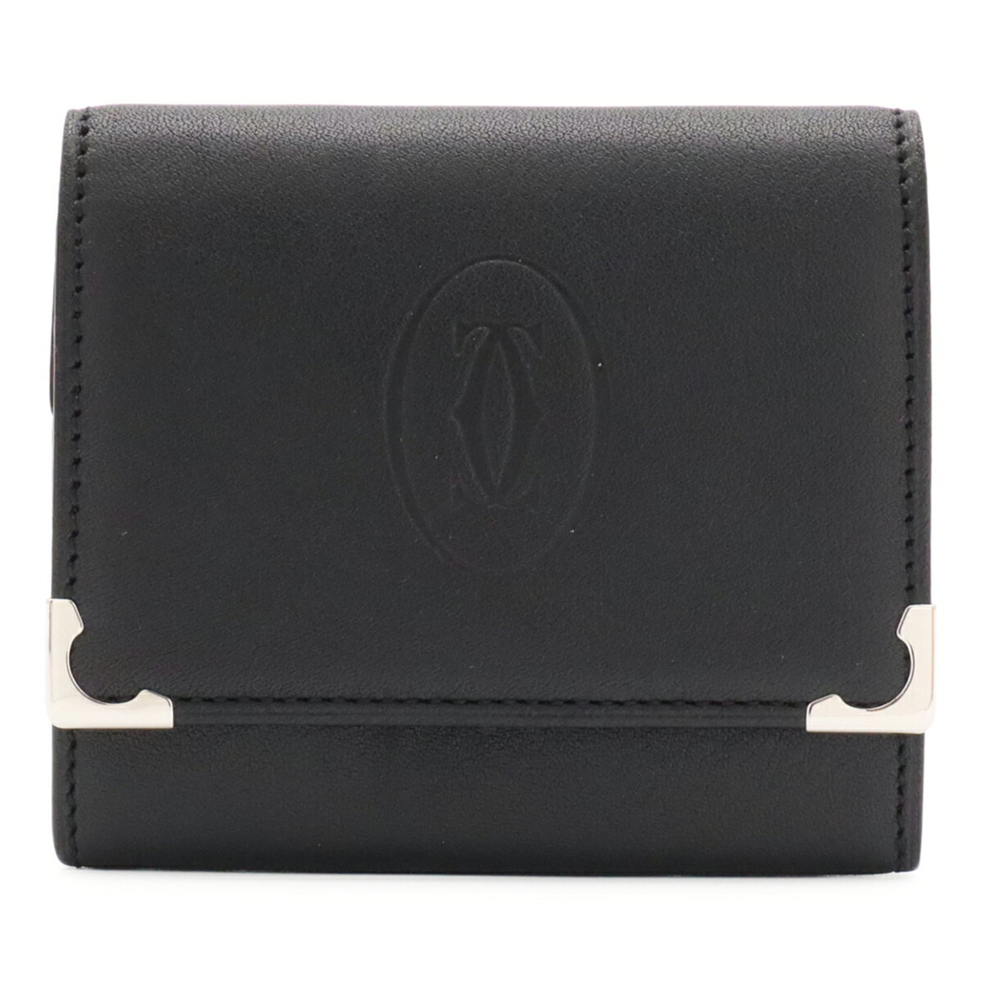 Cartier Black Leather Coin Purse/Coin Case (Pre-Owned)