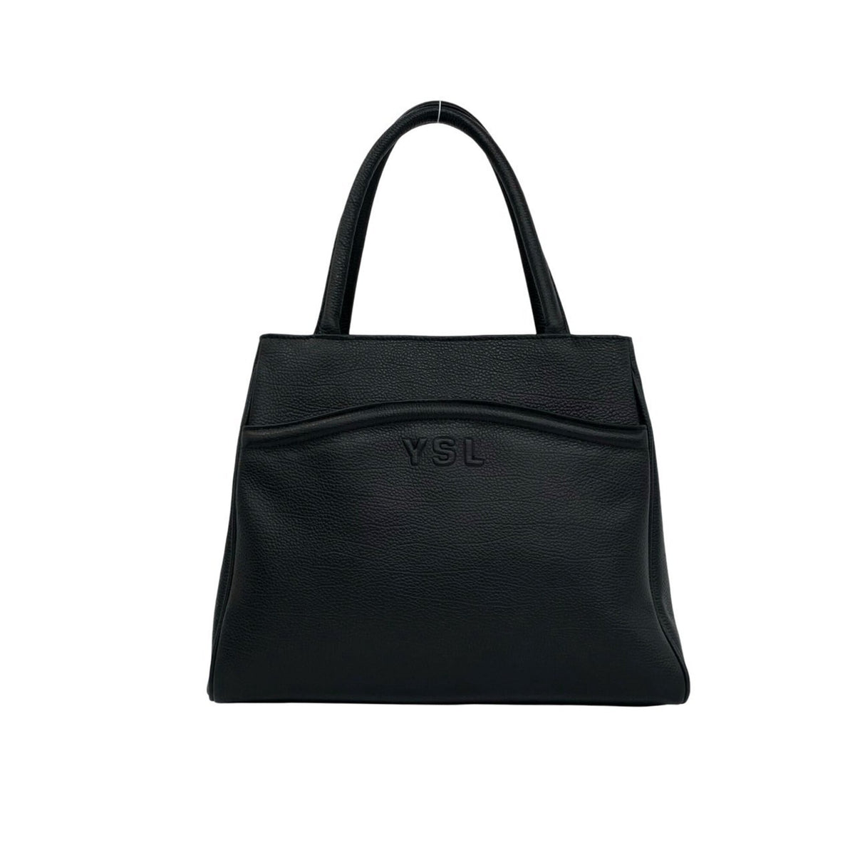 Yves Saint Laurent Black Leather Handbag Tote Bag (Pre-Owned)