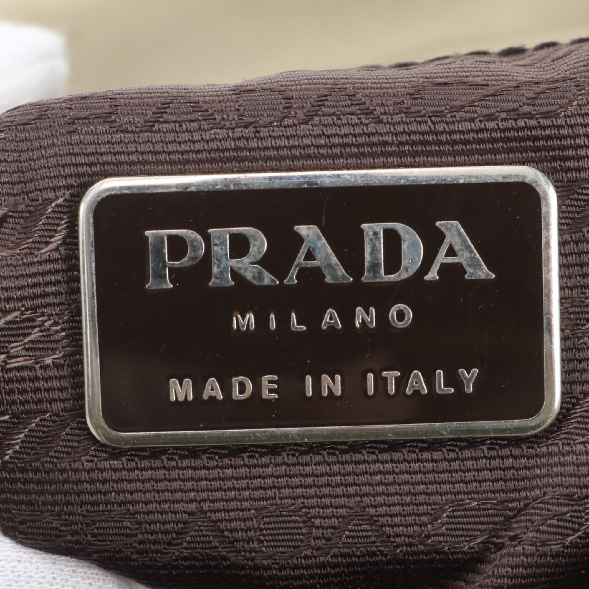 Prada Beige Nylon Handbag Tote Bag (Pre-Owned)