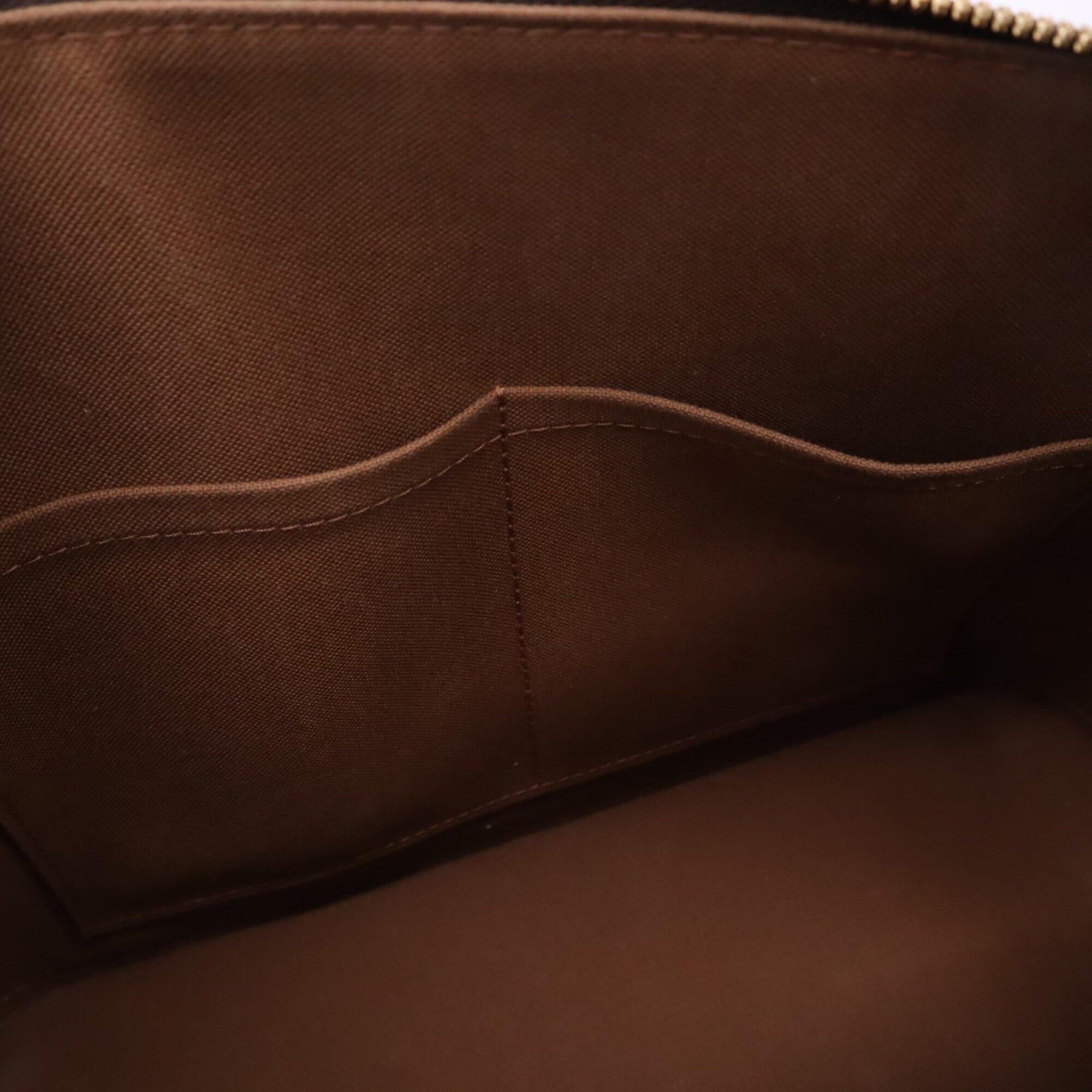 Louis Vuitton Beige Brown Coated Canvas Leather Handbag (Pre-Owned)