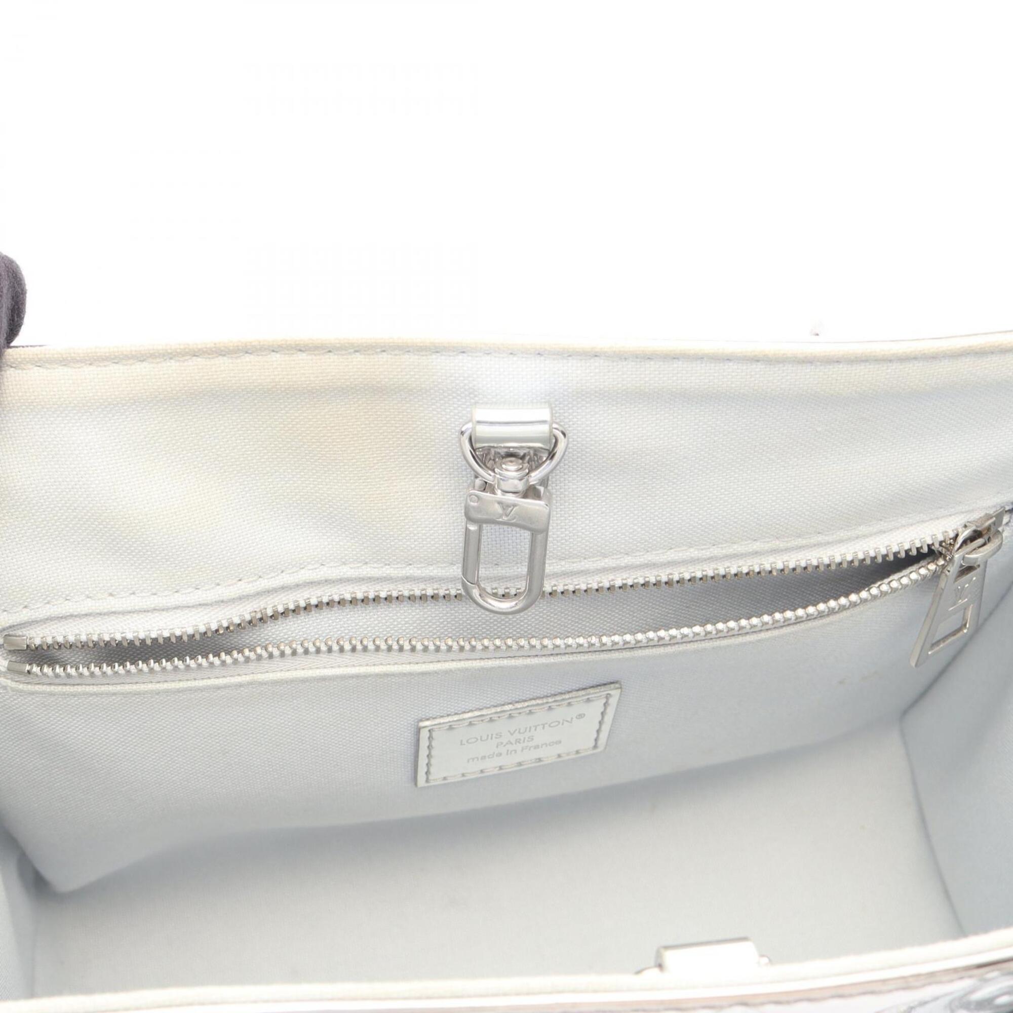 Louis Vuitton Argent Silver Coated Canvas Handbag (Pre-Owned)