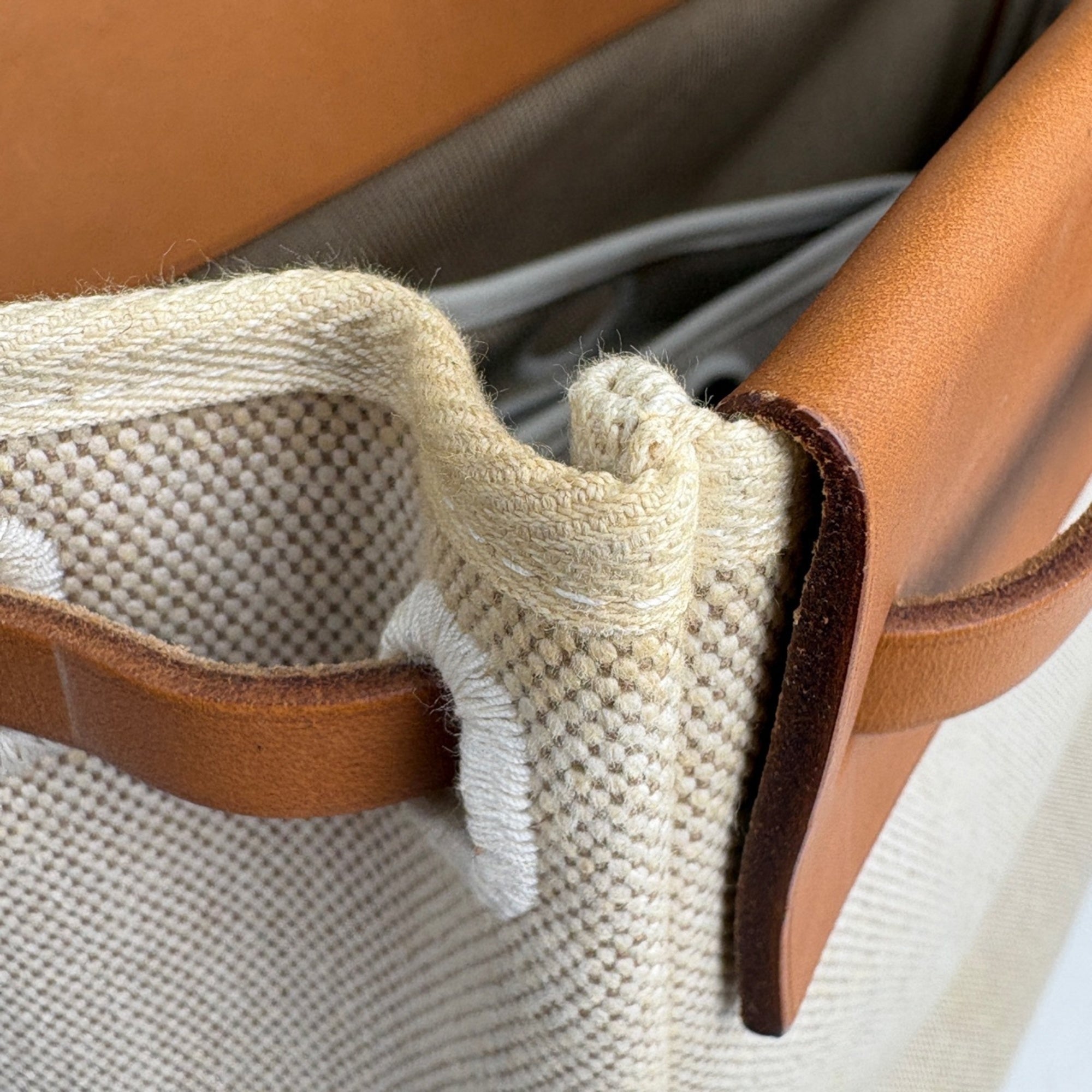 Hermes Brown Natural Toile H Shoulder Bag Tote Bag (Pre-Owned)