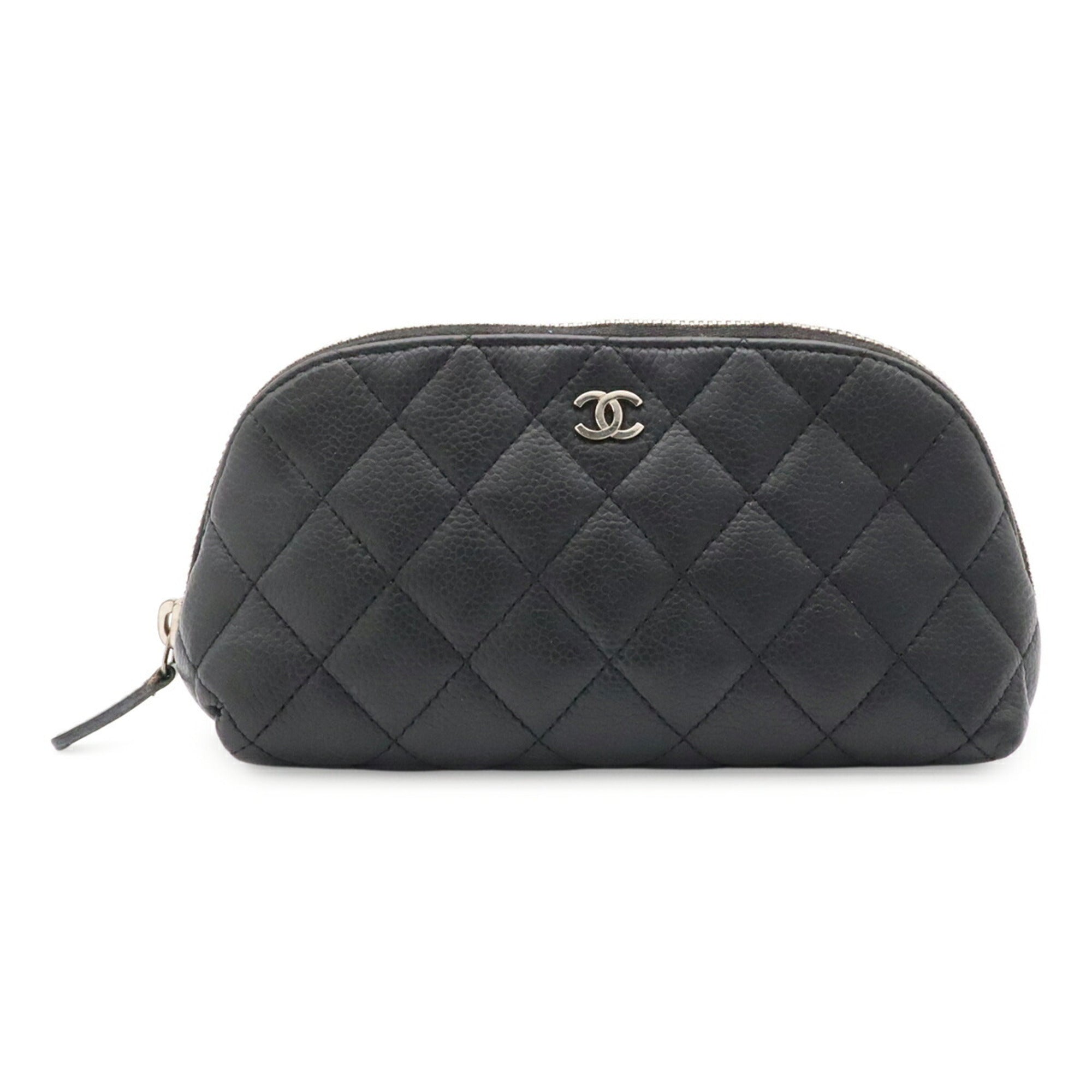 Chanel Black Grained Calfskin Pouch (Pre-Owned)
