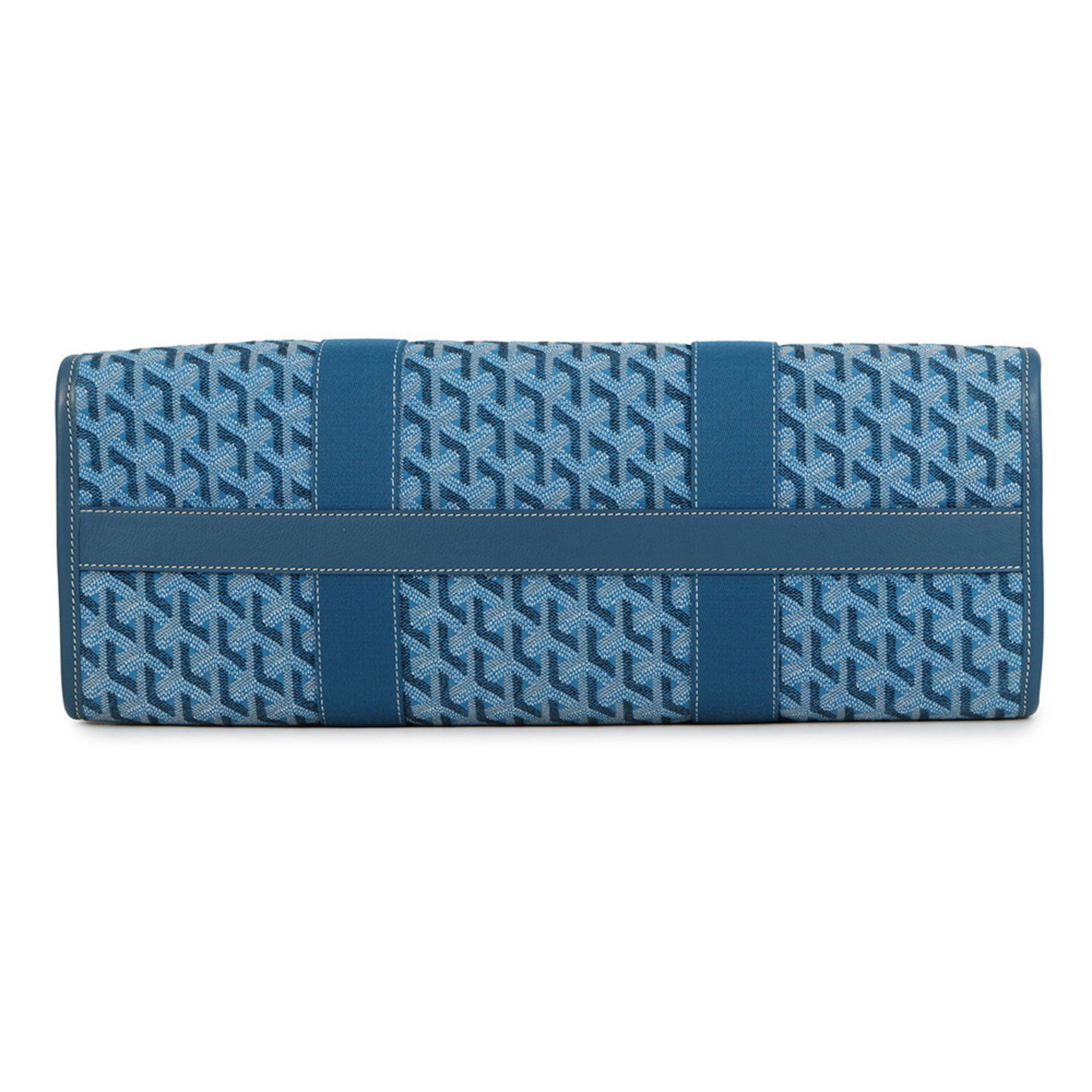 Goyard Blue Canvas Leather Handbag Tote Bag (Pre-Owned)