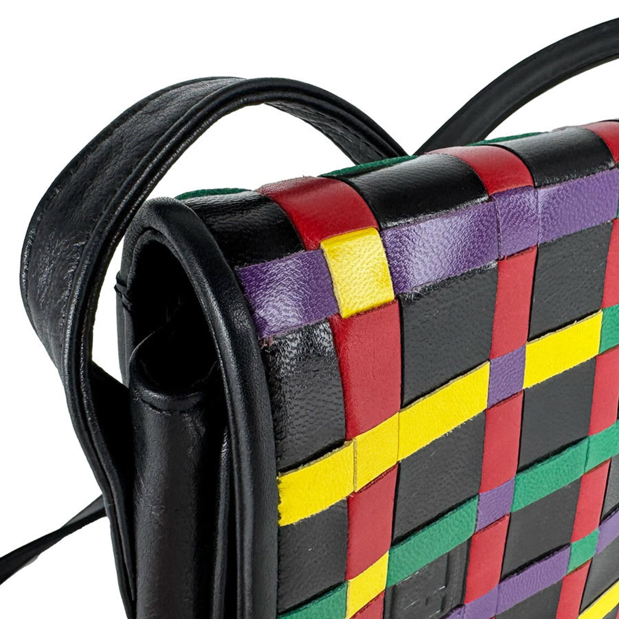 Fendi Black Multi-Color Leather Shoulder Bag (Pre-Owned)