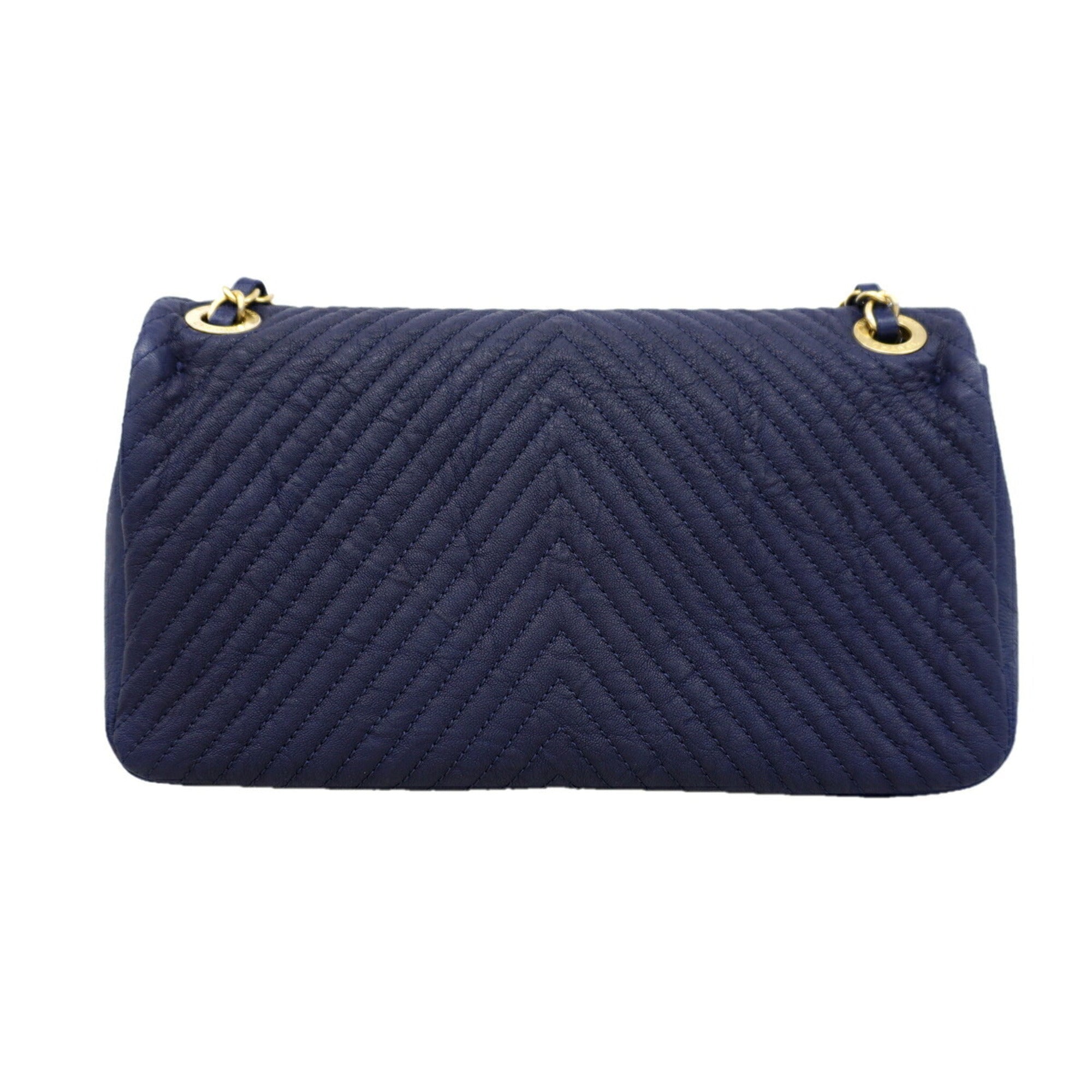 Chanel Navy Leather Shoulder Bag (Pre-Owned)