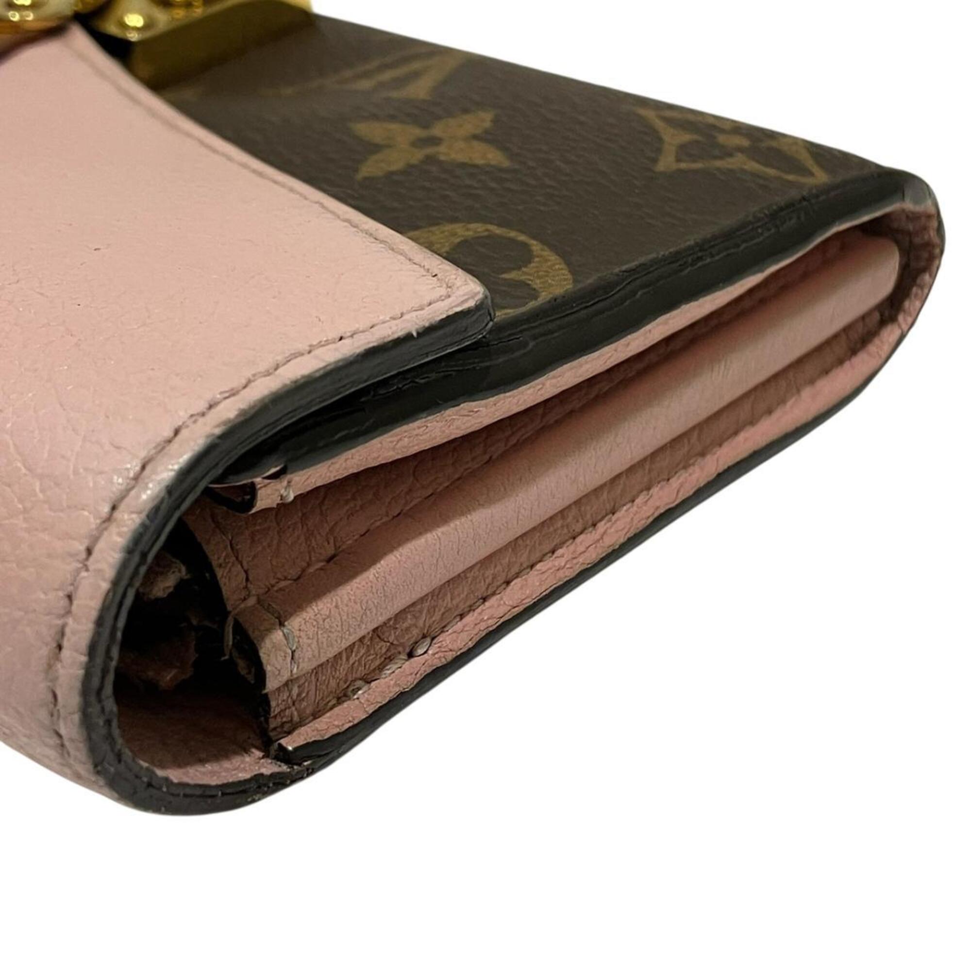 Louis Vuitton Brown Monogram Pink Monogram Coin Purse/Coin Case (Pre-Owned)