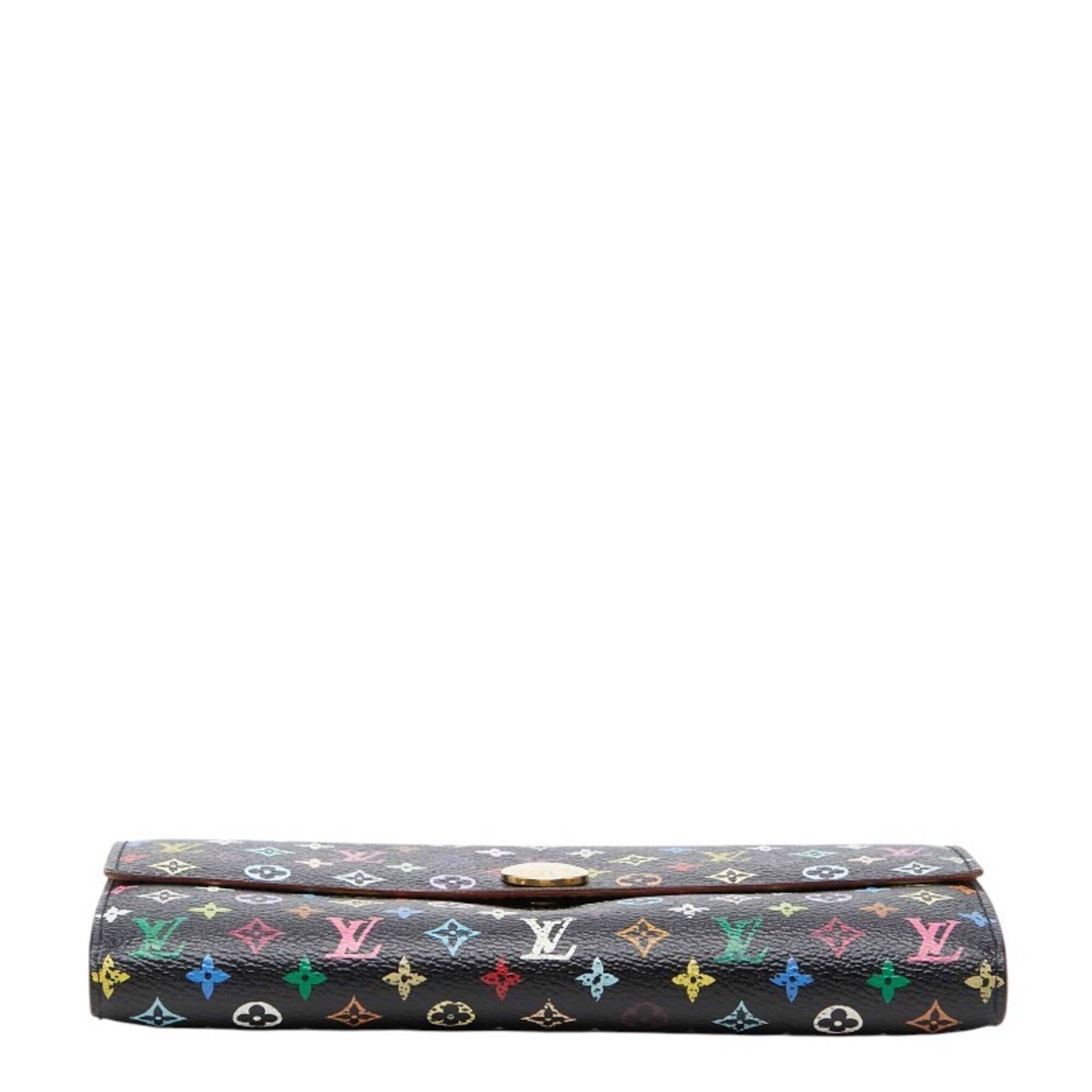 Louis Vuitton Monogram Multicolore Multi-Color Noir Pvc Leather Long Wallet (Bi-Fold) (Pre-Owned)