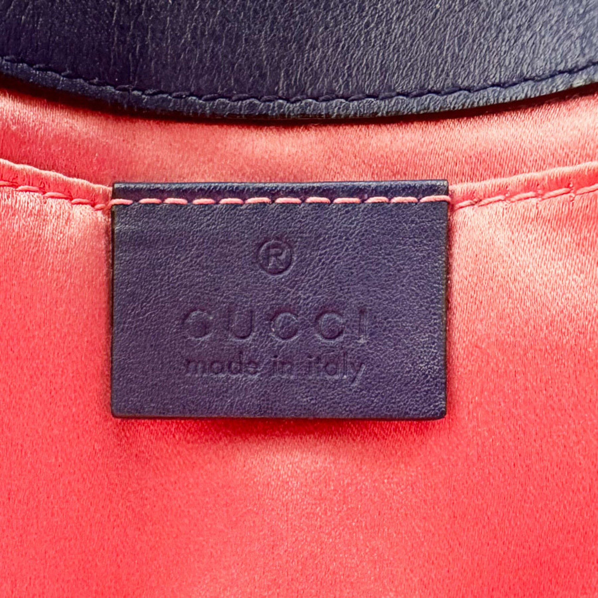 Gucci Blue Velvet Shoulder Bag (Pre-Owned)