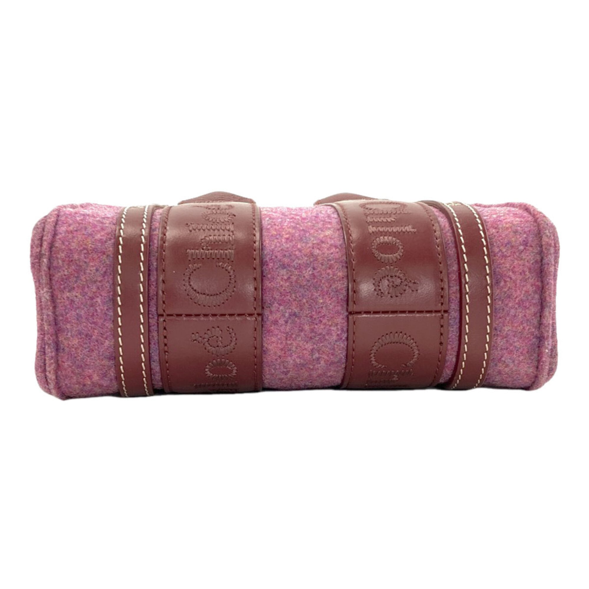 Chloé Bordeaux Pink Felt Leather Handbag (Pre-Owned)