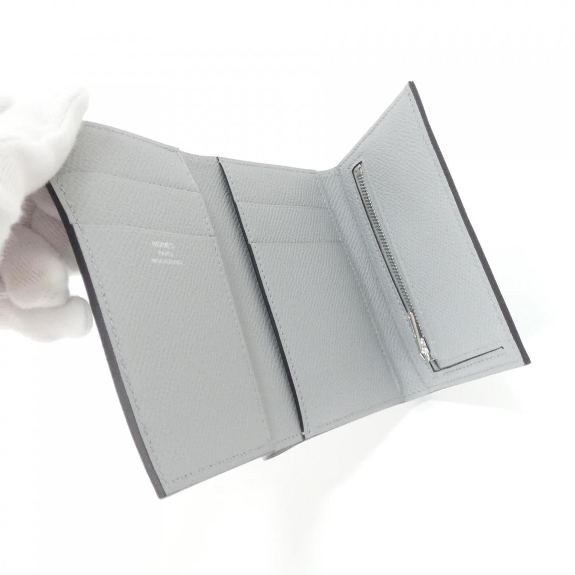 Hermes Gray Epsom Leather Wallet (Tri-Fold) (Pre-Owned)
