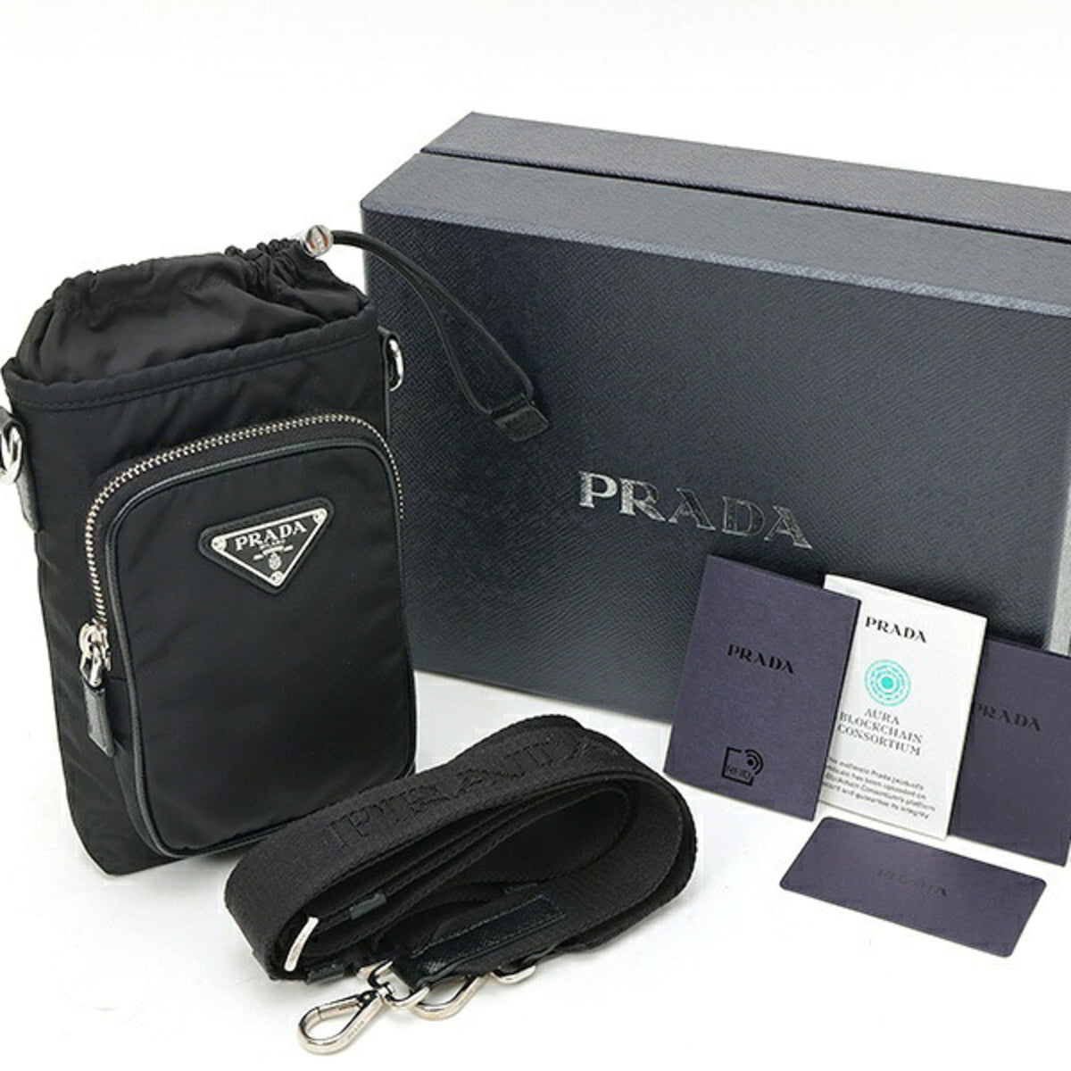Prada Black Fabric Pouch Shoulder Bag (Pre-Owned)