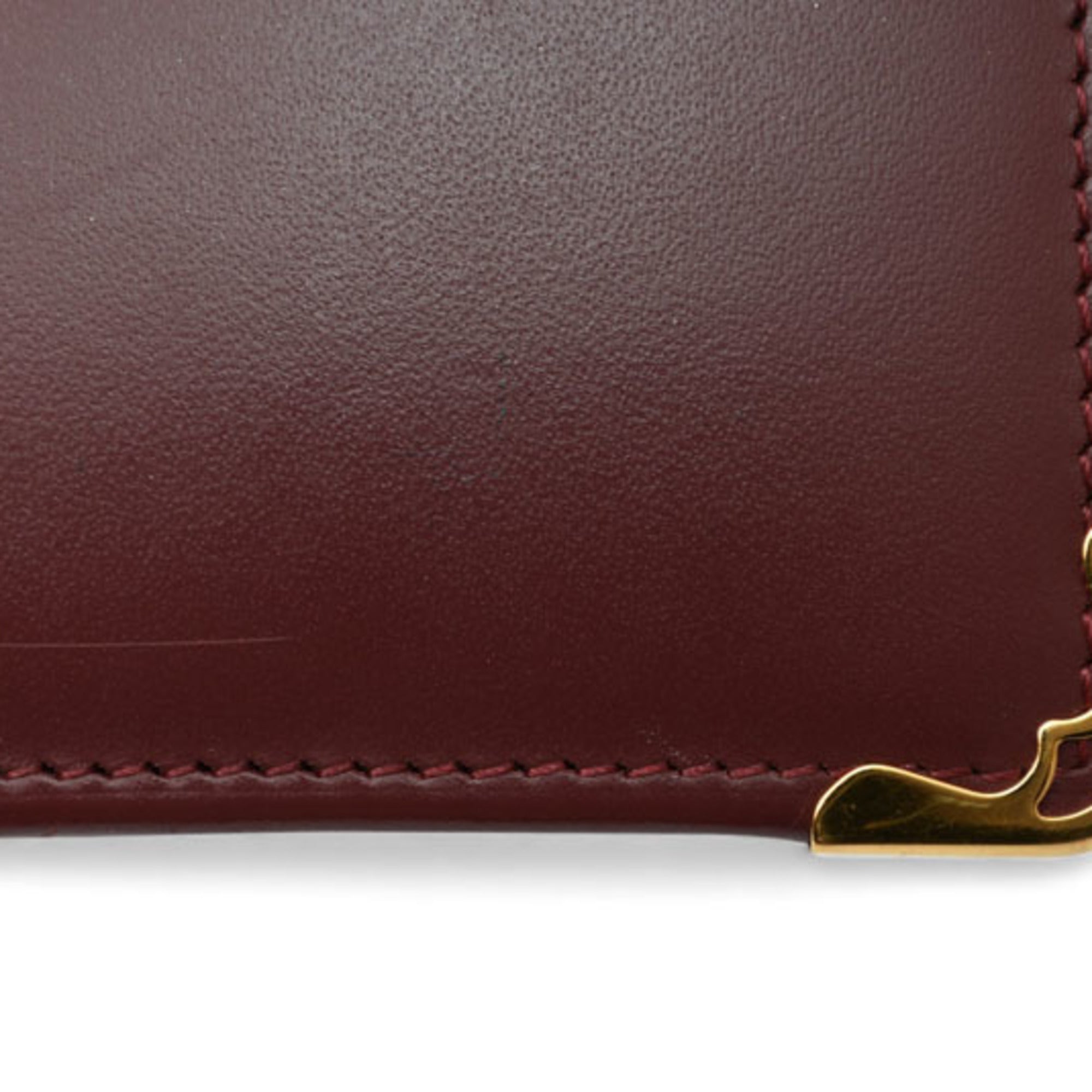 Cartier Bordeaux Leather Wallet (Bi-Fold) (Pre-Owned)