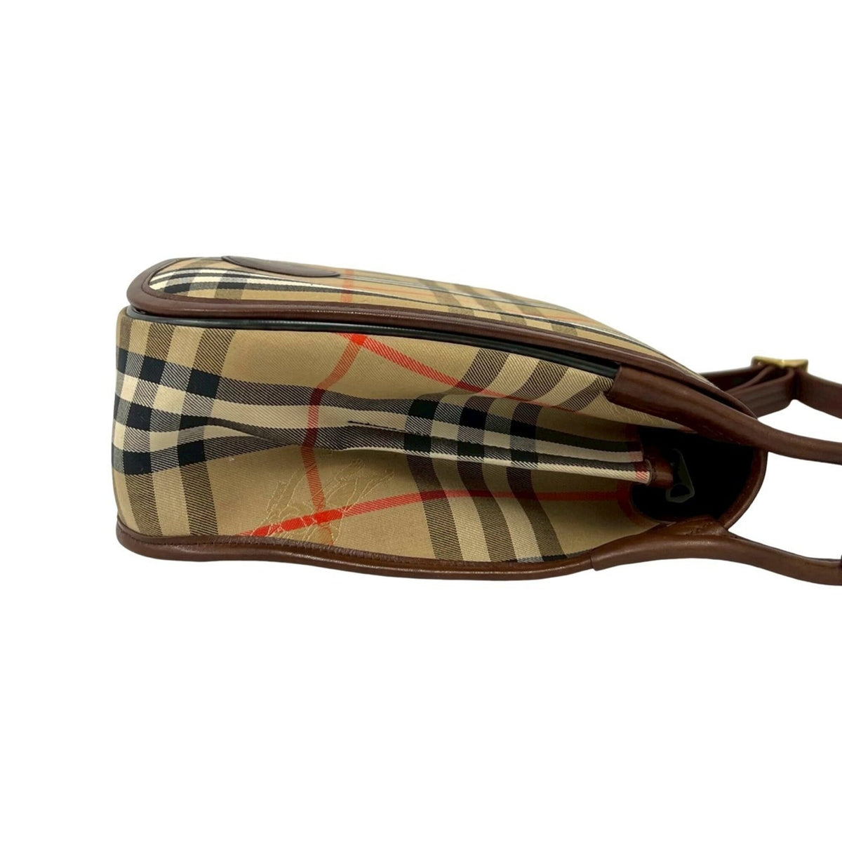 Burberry Beige Brown Canvas Leather Shoulder Bag (Pre-Owned)