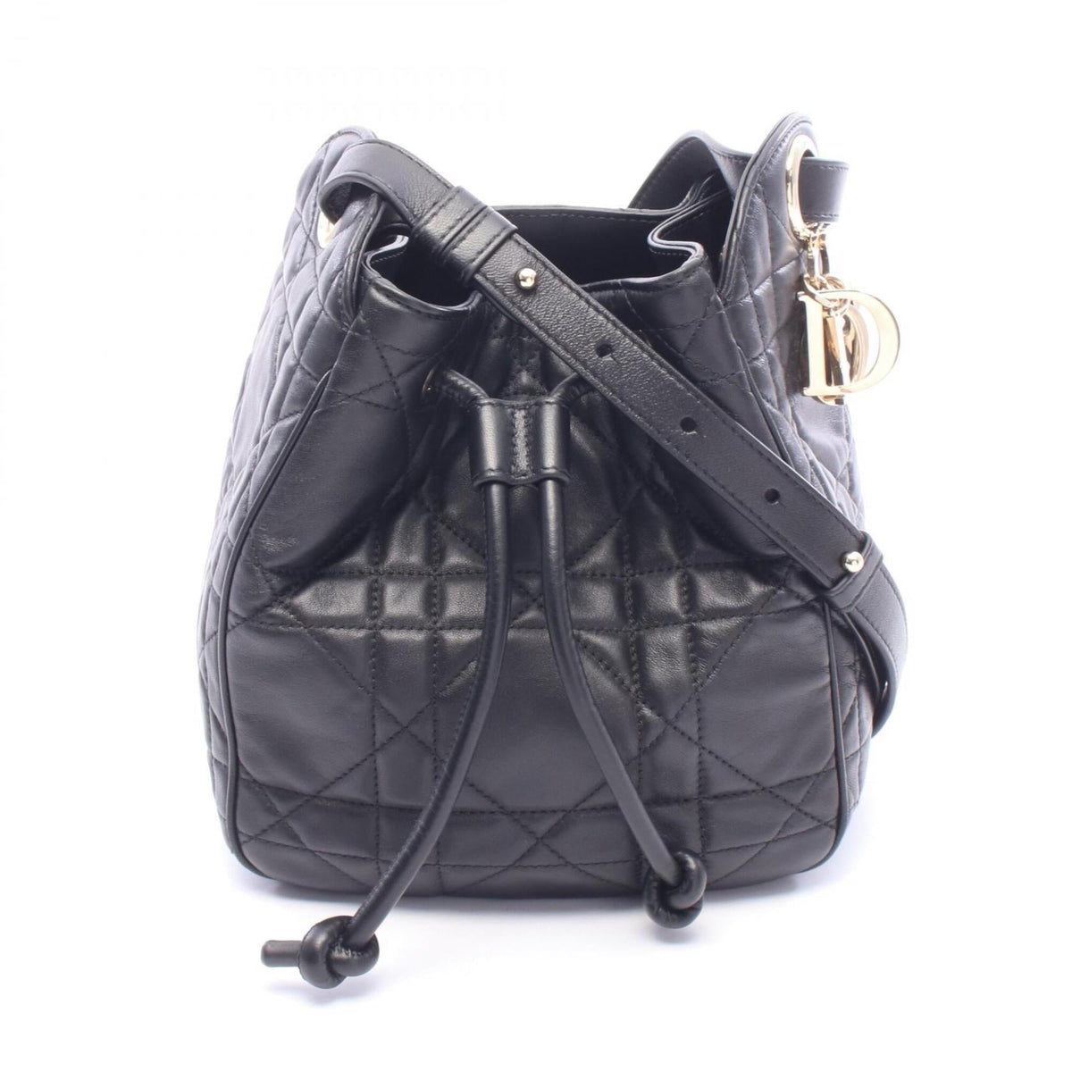 Christian Dior Black Leather Handbag Shoulder Bag (Pre-Owned)