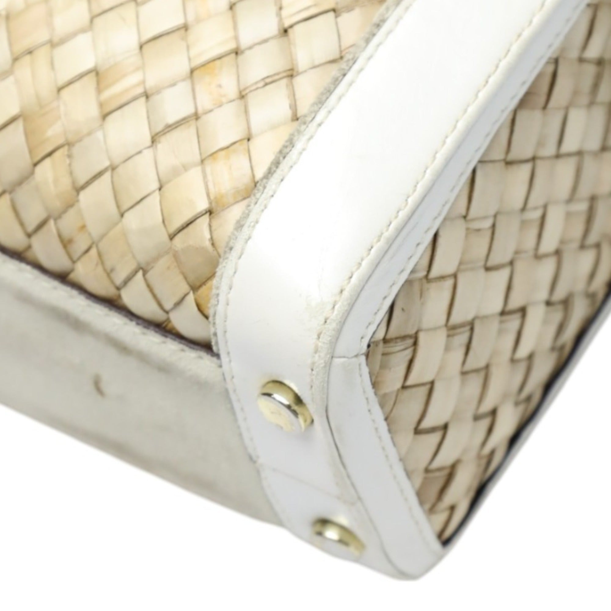 Coach White Leather Handbag Tote Bag (Pre-Owned)